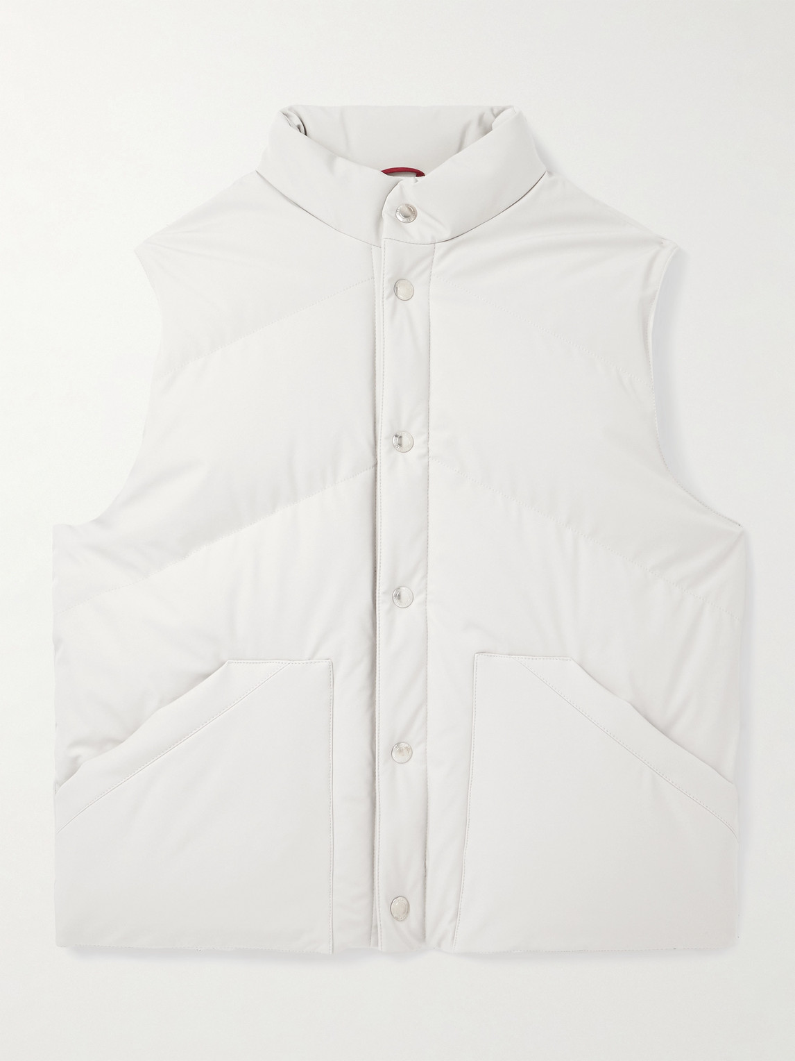 Brunello Cucinelli Quilted Shell Down Gilet In Neutral