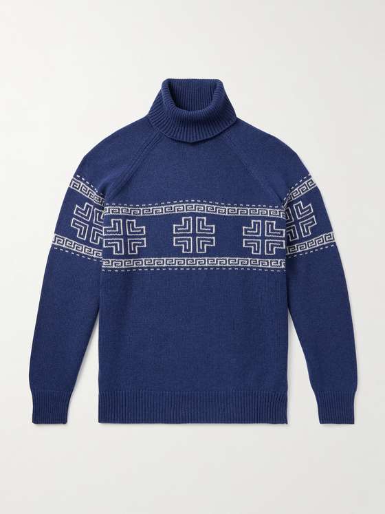 Brunellocucinelli Intarsia-Knit Cashmere Rollneck Sweater