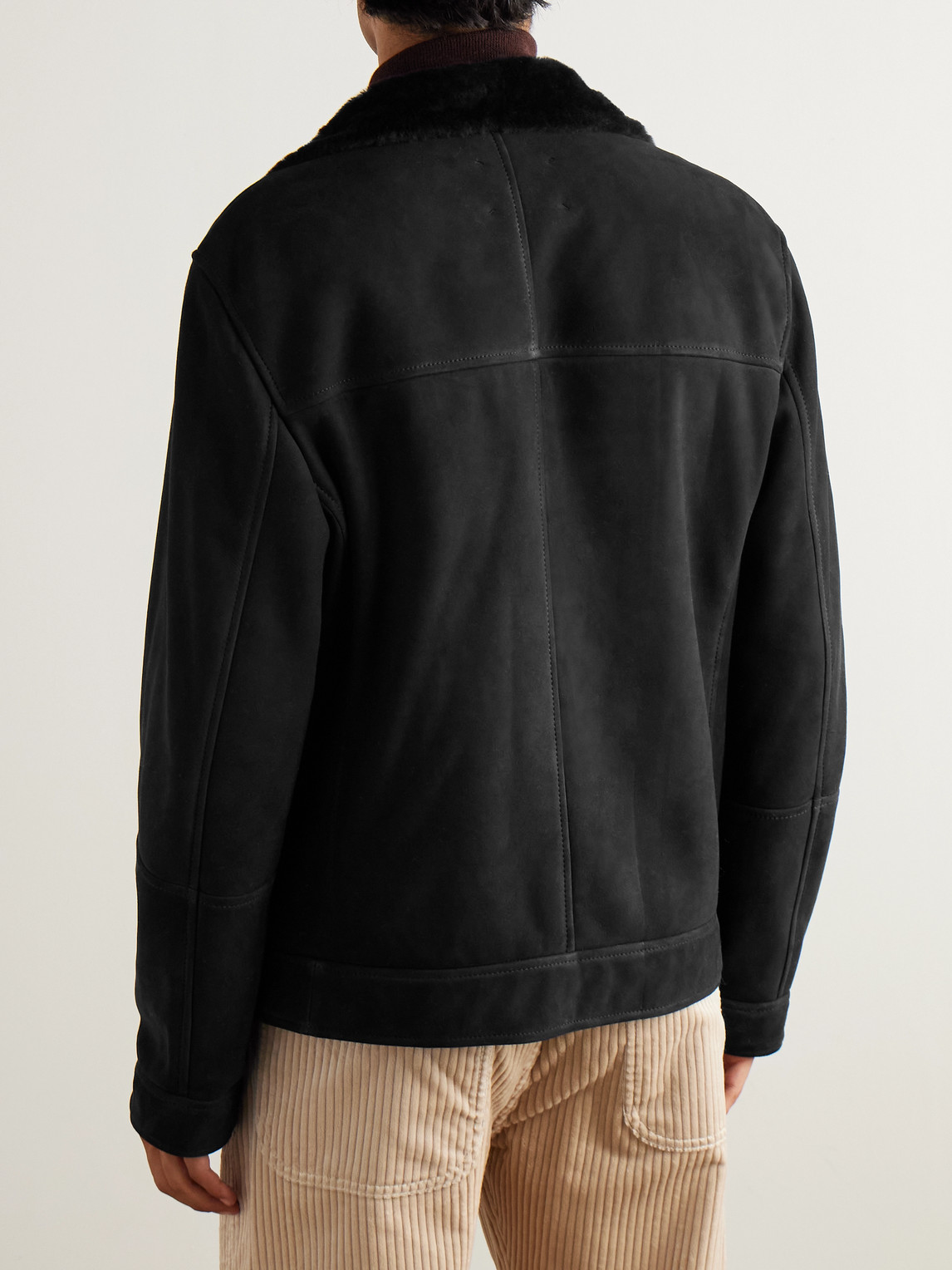  Brunello Cucinelli - Double-breasted Shearling Jacket - Men - Black - S 