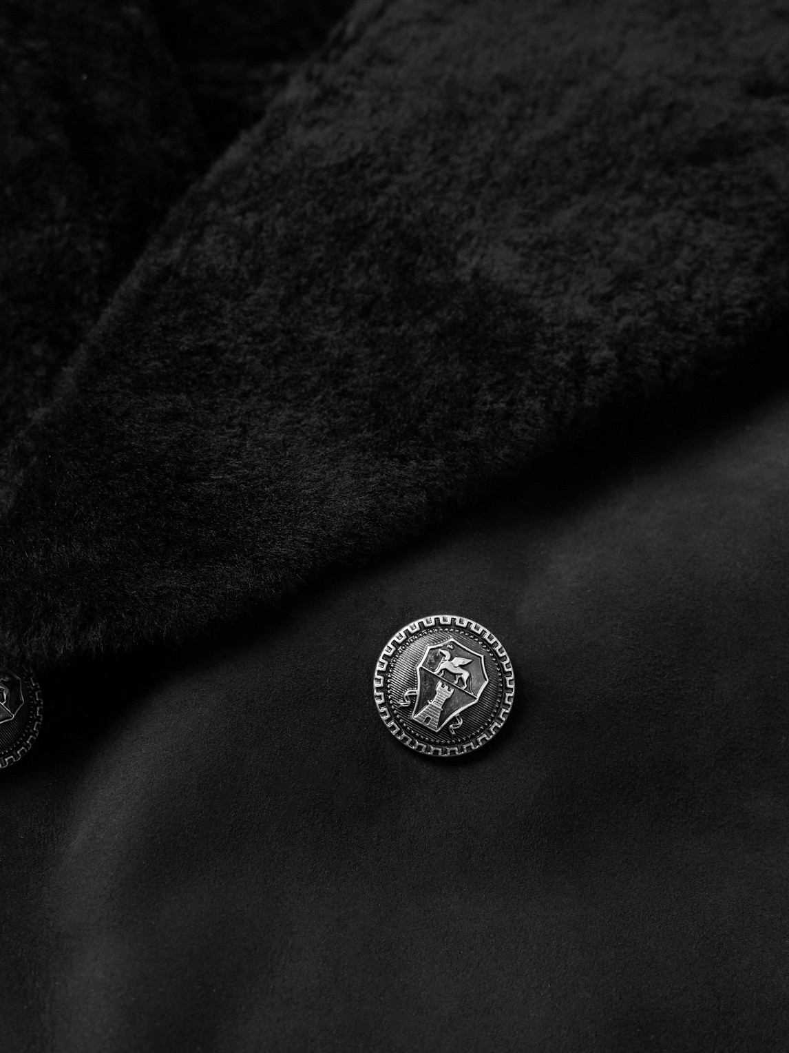  Brunello Cucinelli - Double-breasted Shearling Jacket - Men - Black - S 