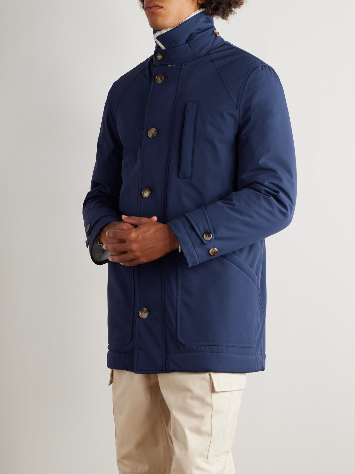 Shearling-Trimmed Shell Parka