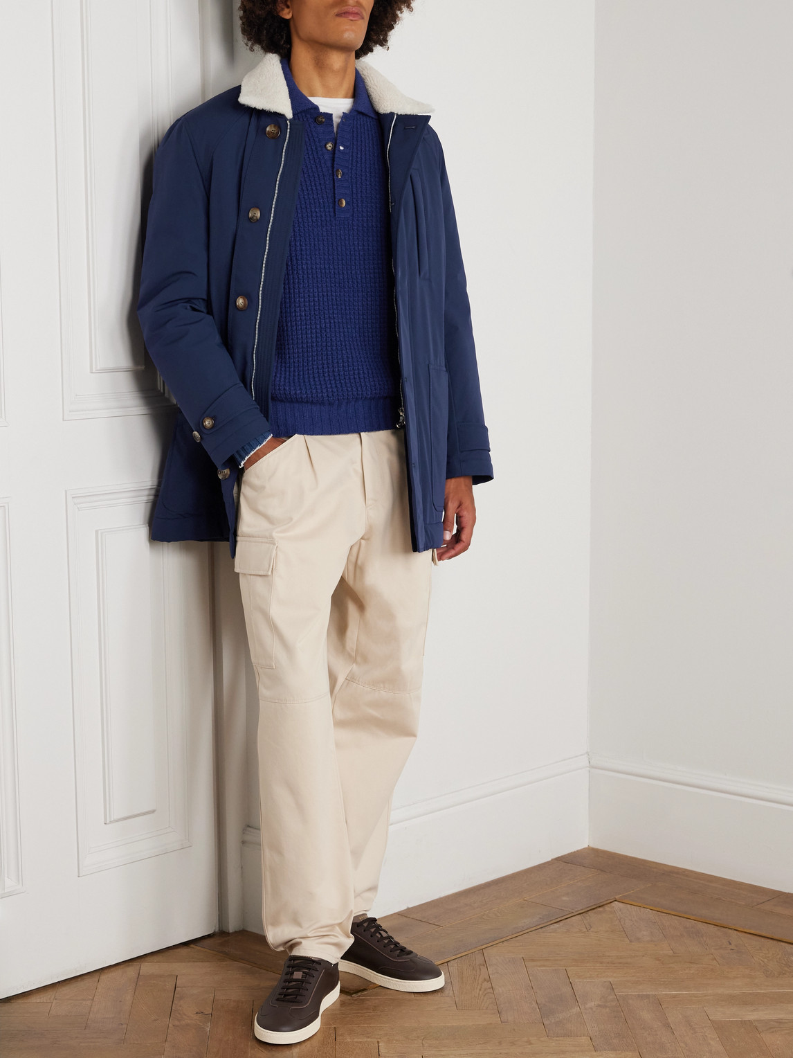 Shearling-Trimmed Shell Parka