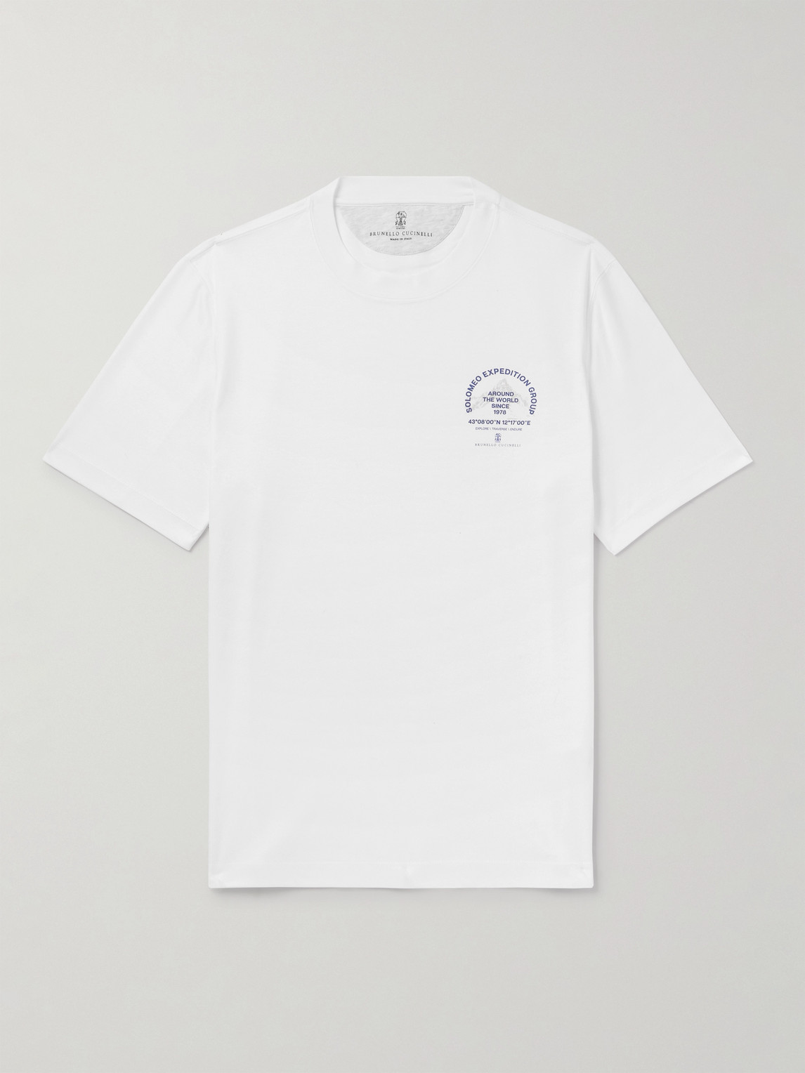 Brunello Cucinelli Logo-Print Cotton-Piqué T-hirt - Men