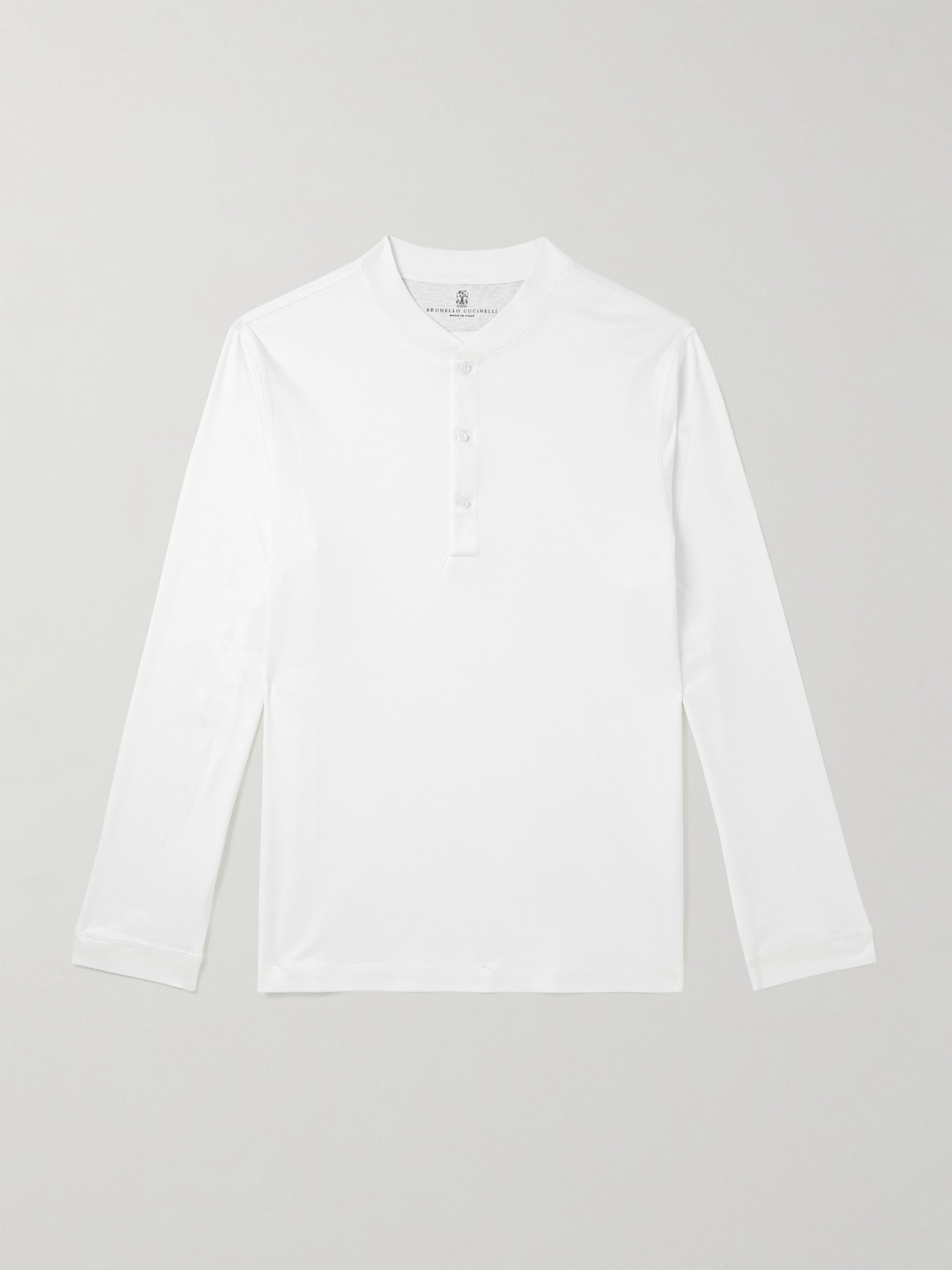Brunello Cucinelli Slim-Fit Cotton-Jersey Henley T-Shirten