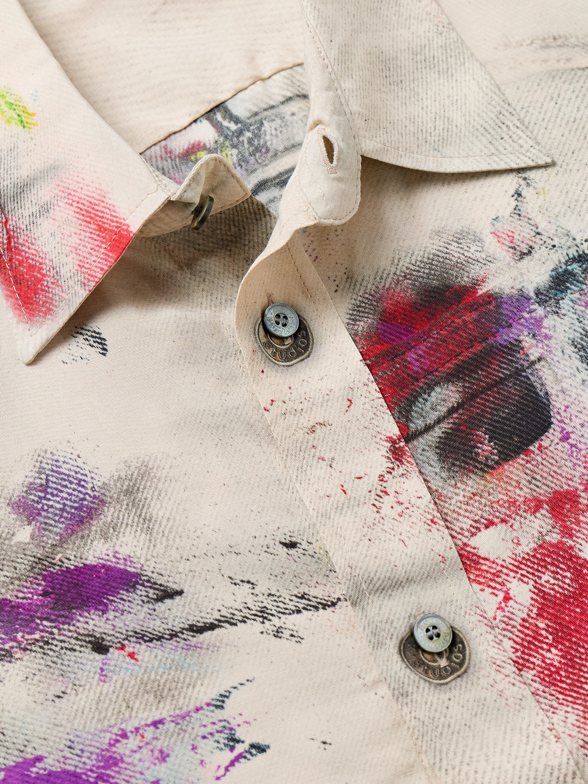 Acne Studios Setar Ss Viscose Printed Painter Decorat In Neutral