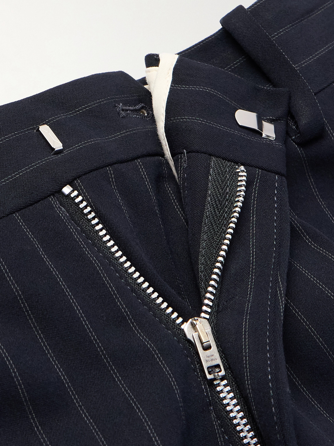 Acne Studios Pasant Wide-leg Pinstriped Twill Suit Trousers In Blue