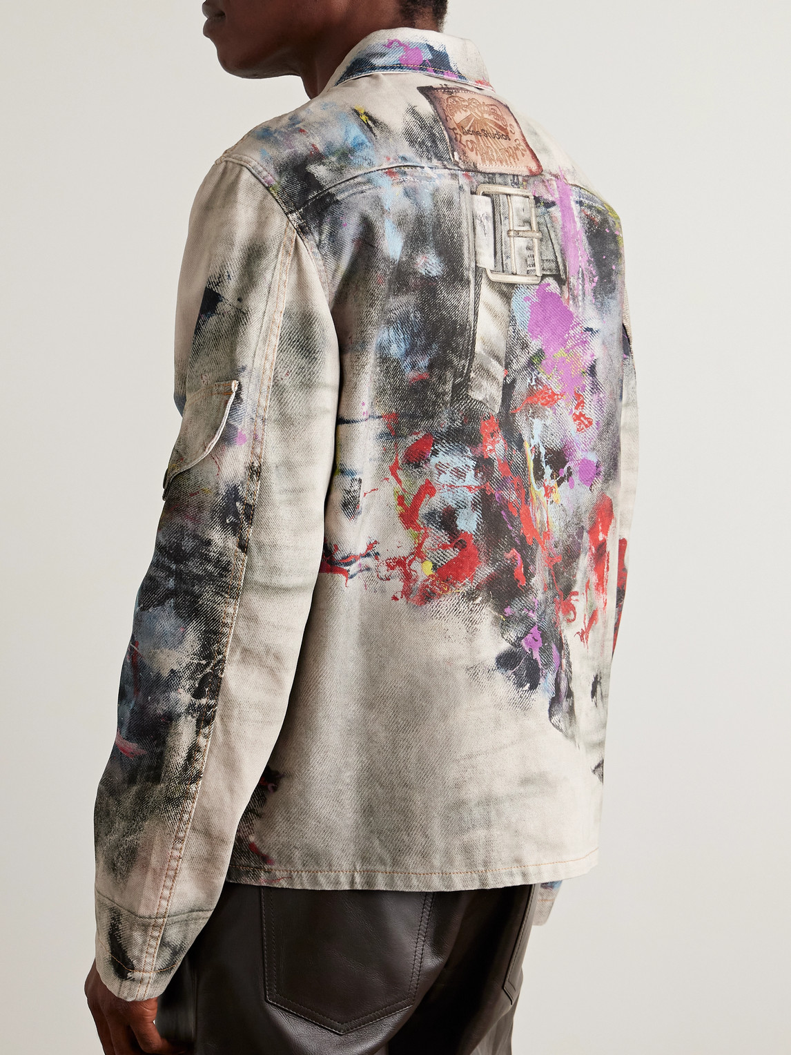 Acne Studios Trompe-l'œil Printed Denim Jacket In Multi