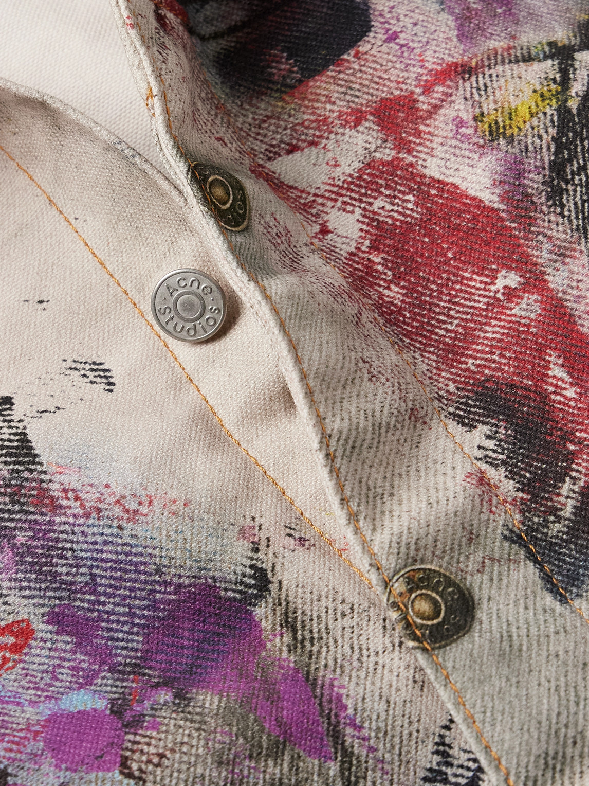 Acne Studios Trompe-l'œil Printed Denim Jacket In Multi