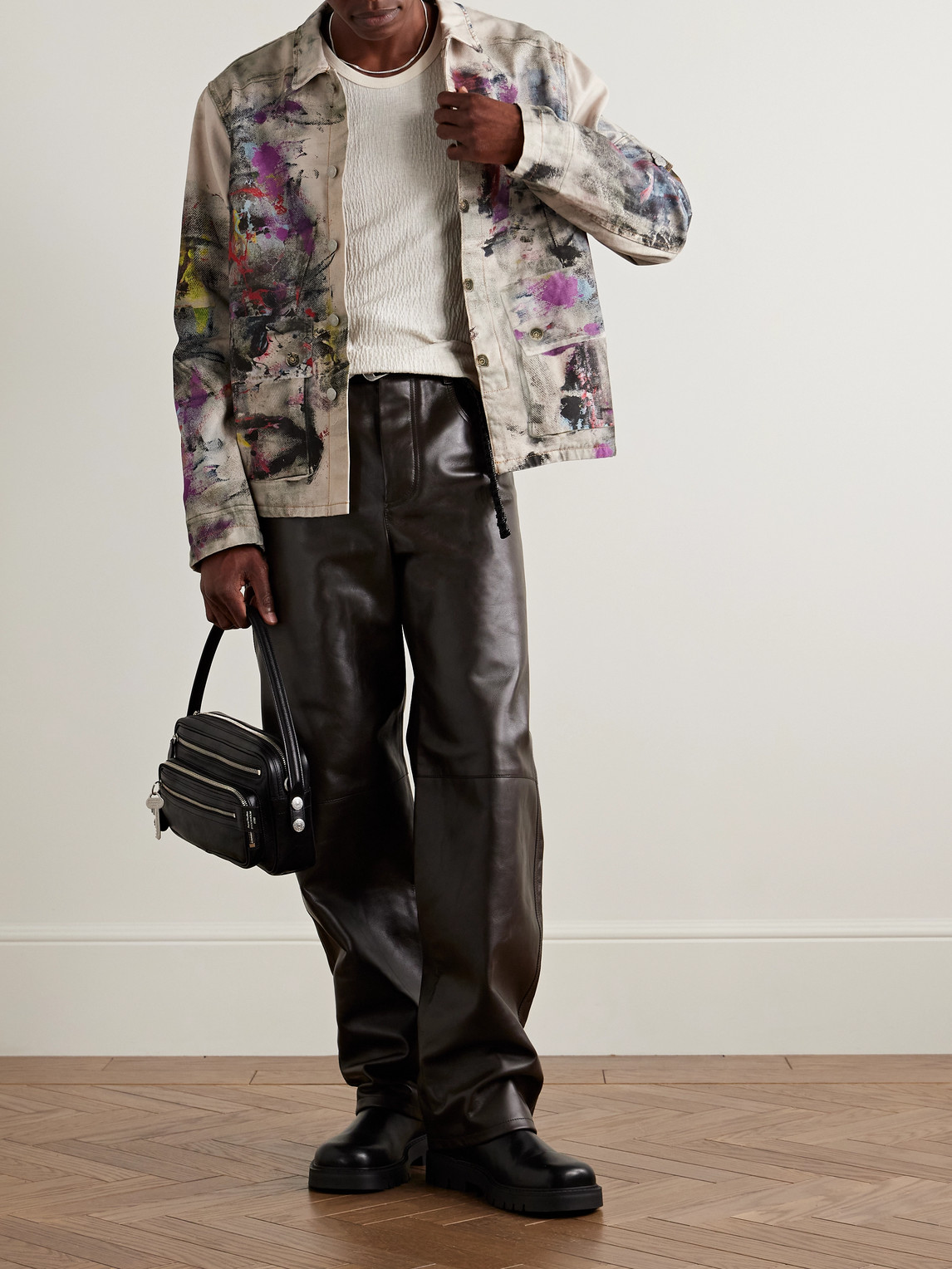 Acne Studios Trompe-l'œil Printed Denim Jacket In Multi