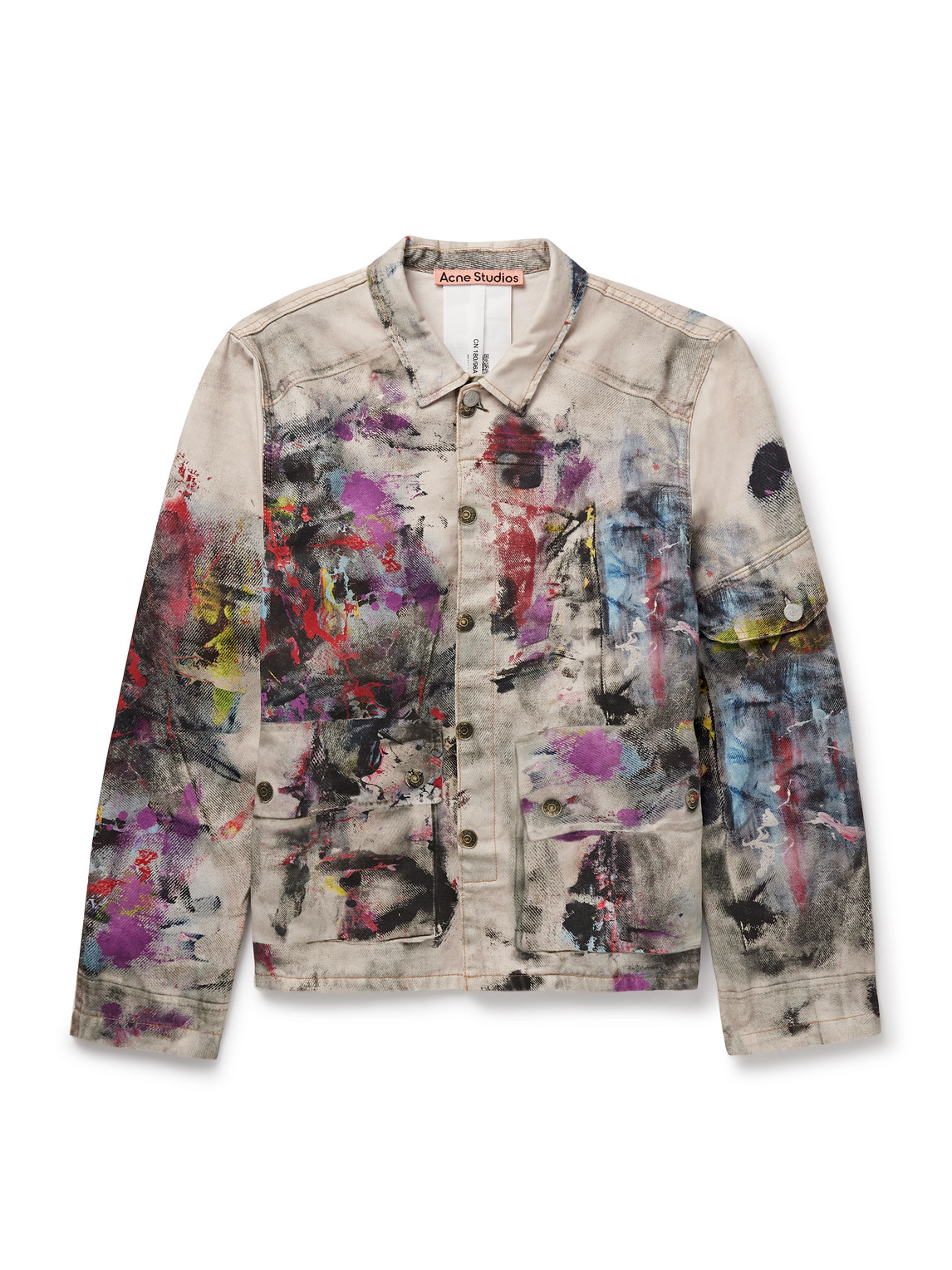 Acne Studios Trompe-l'œil Printed Denim Jacket In Multi