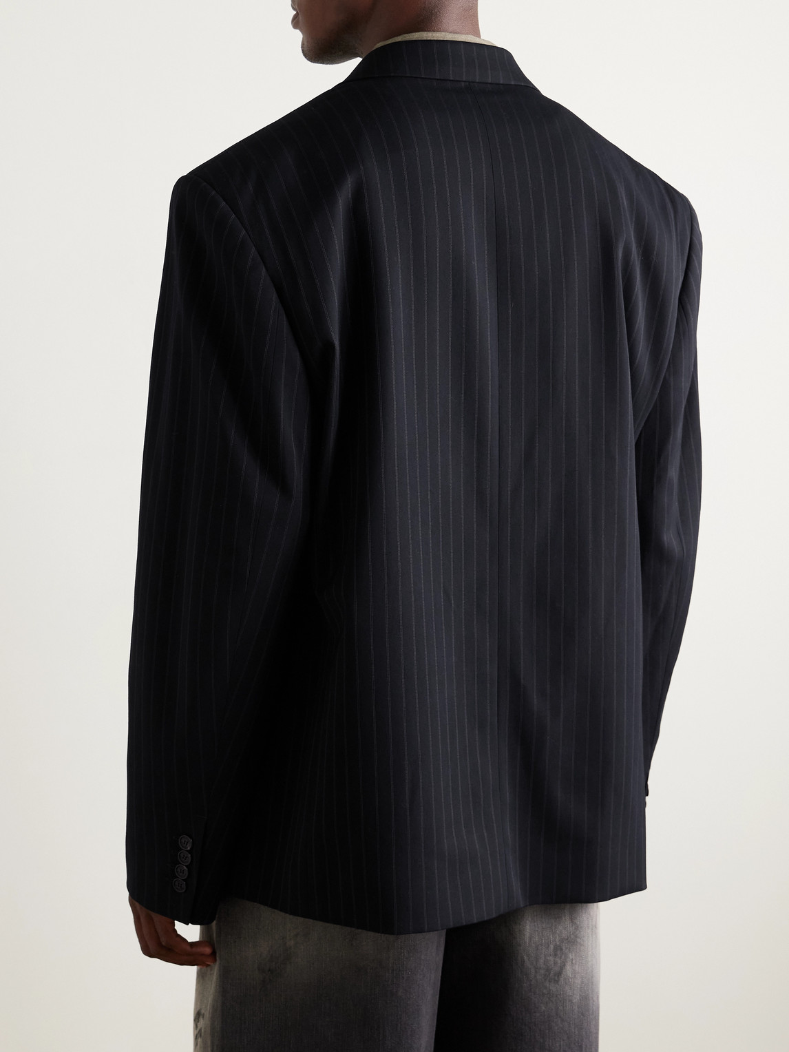 Acne Studios Jotam Oversized Pinstriped Twill Blazer In Black