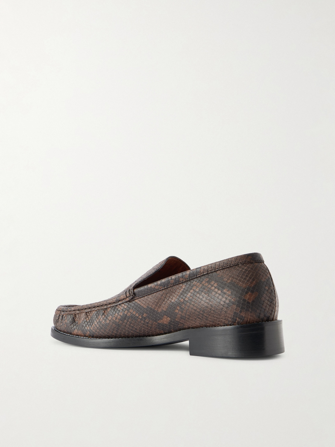 Acne Studios Boafer Python-effect Leather Loafers In Animal Print