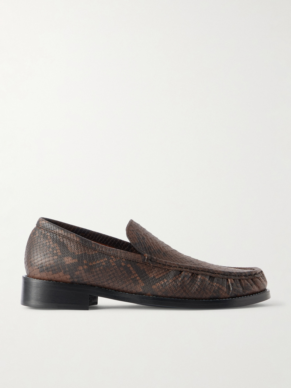 Acne Studios Boafer Python-effect Leather Loafers In Animal Print