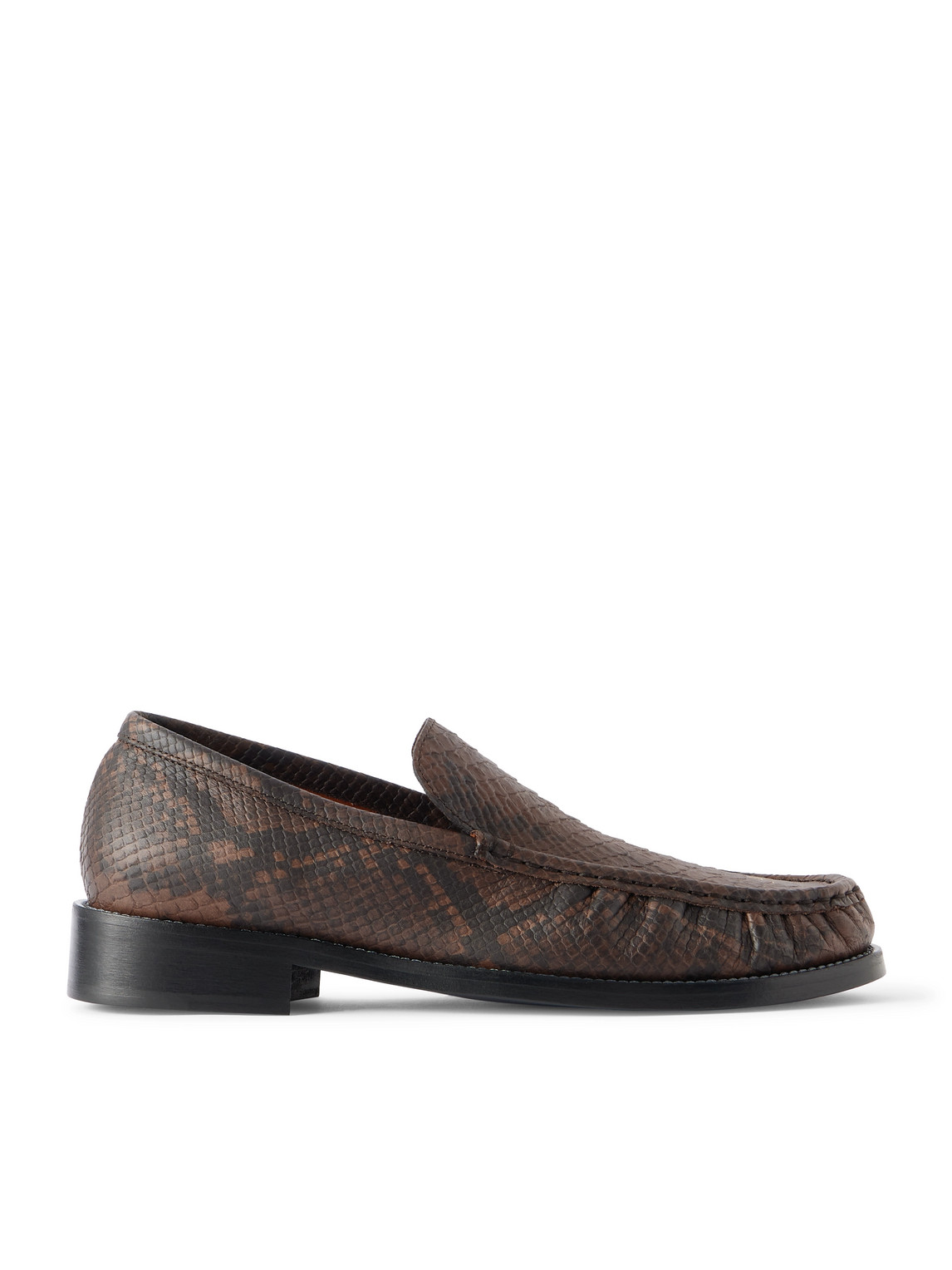 Acne Studios Boafer Python-effect Leather Loafers In Animal Print