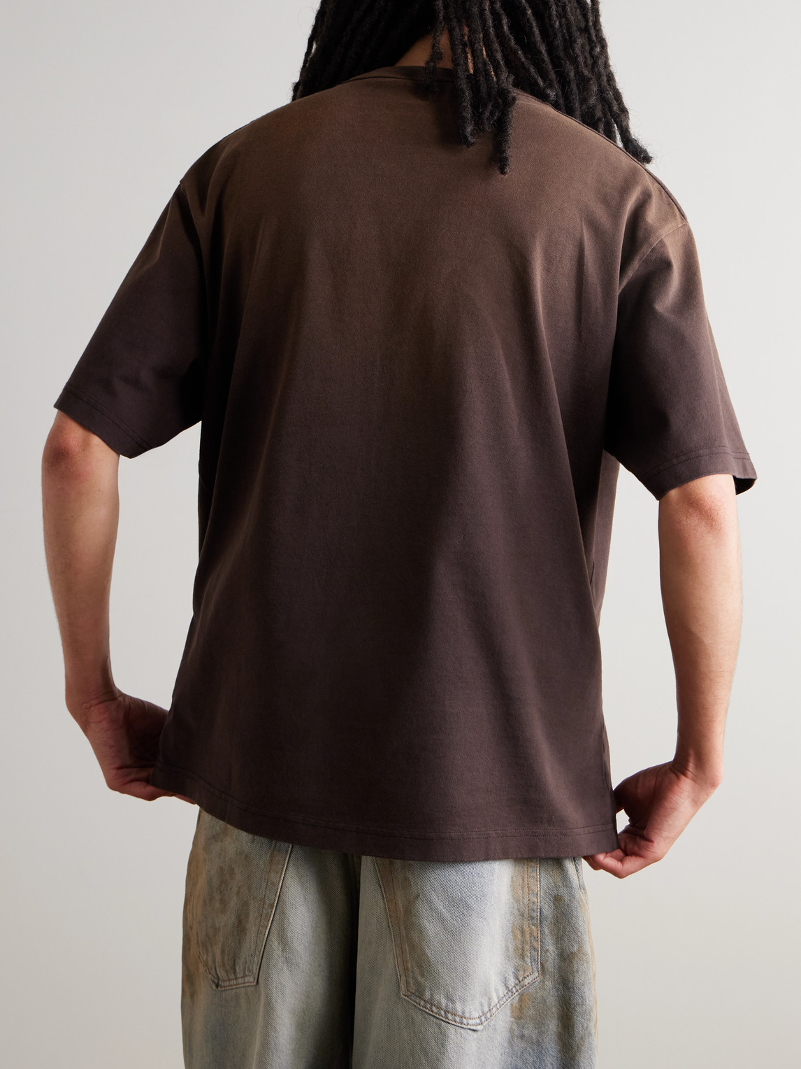 Acne Studios Logo-appliqué T-shirt In Brown