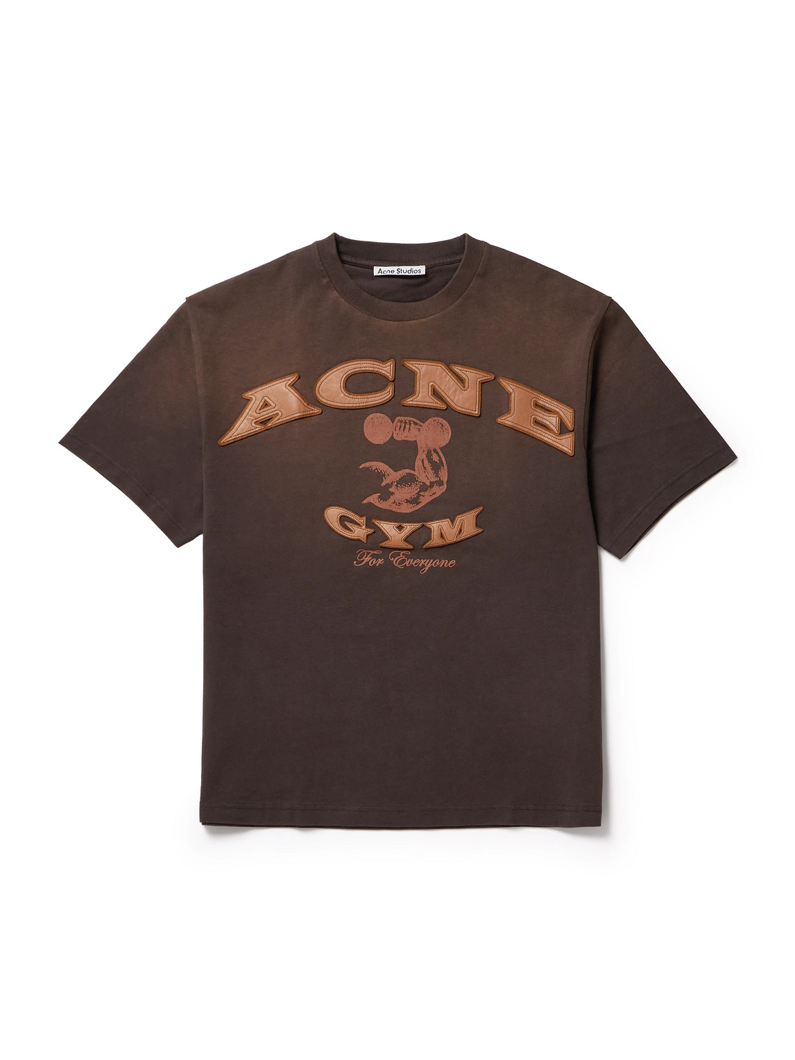 Acne Studios Logo-appliqué T-shirt In Brown