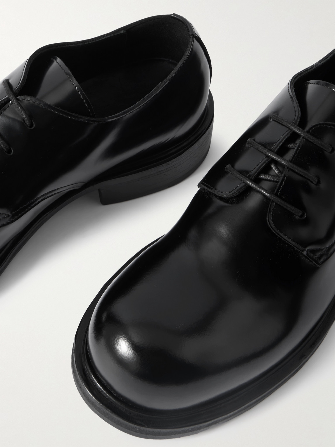 Acne Studios Glossed-leather Derby Shoes In Black