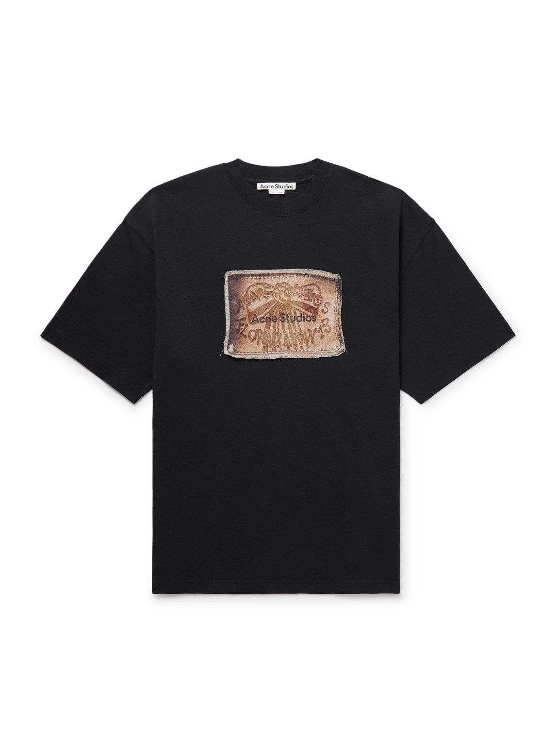 Acne Studios Trompe-l'œil Logo-print Cotton-jersey T-shirt In Black