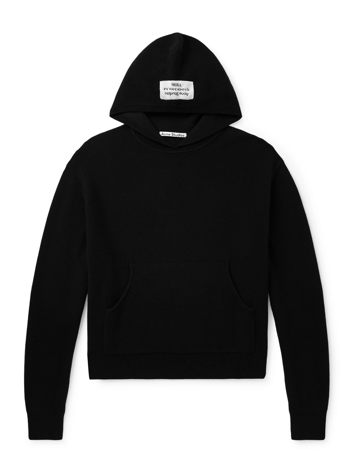 Acne Studios Logo-appliquéd Cashmere-blend Hoodie In Animal Print