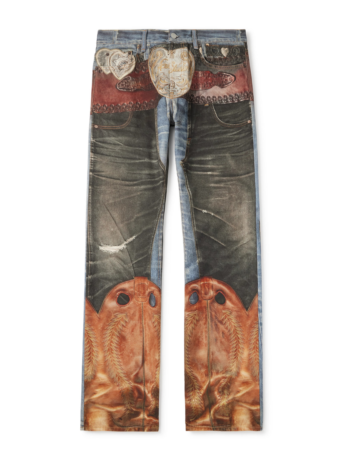 Acne Studios 2010 Printed Straight-leg Jeans In Multi