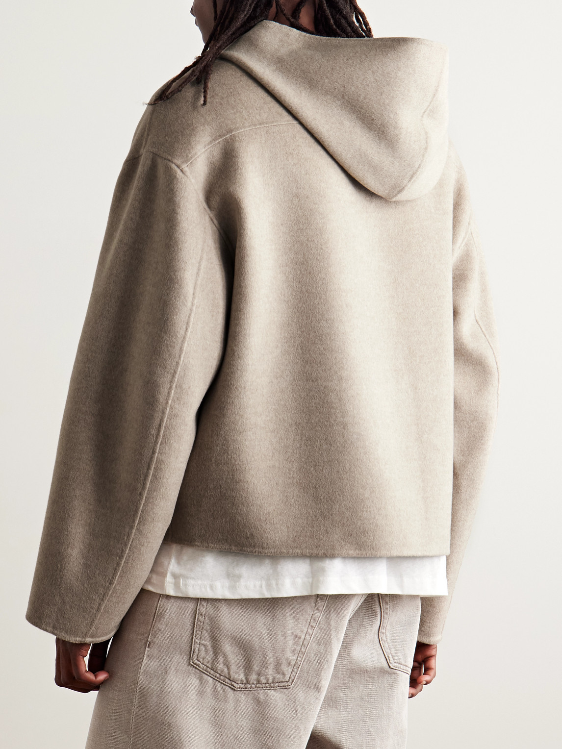 Acne Studios Doveria Double-faced Wool And Cashmere-blend Felt Hooded Jacket In Brown