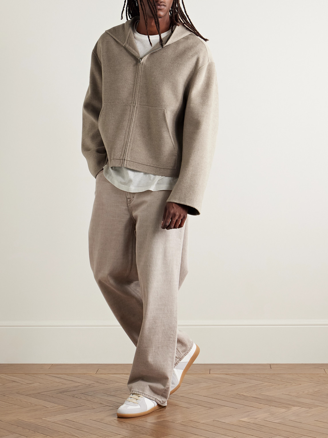 Acne Studios Doveria Double-faced Wool And Cashmere-blend Felt Hooded Jacket In Brown