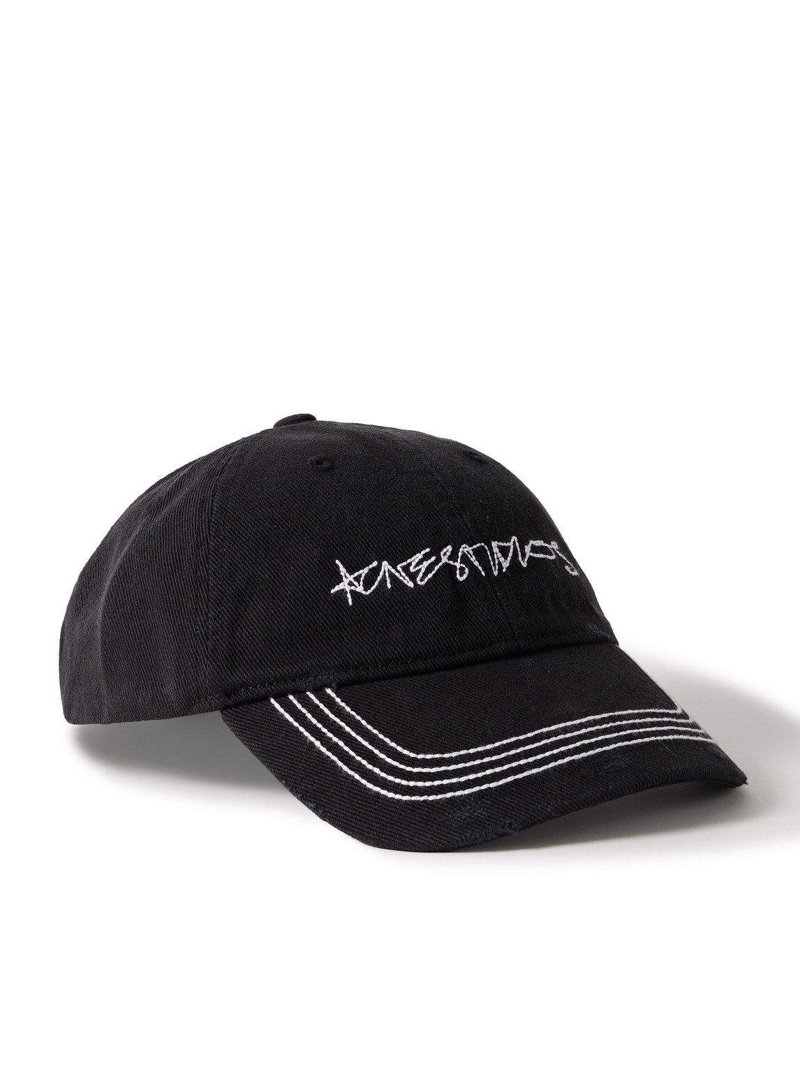 Acne Studios Cuddy Logo-embroidered Organic Cotton-twill Baseball Cap In Black