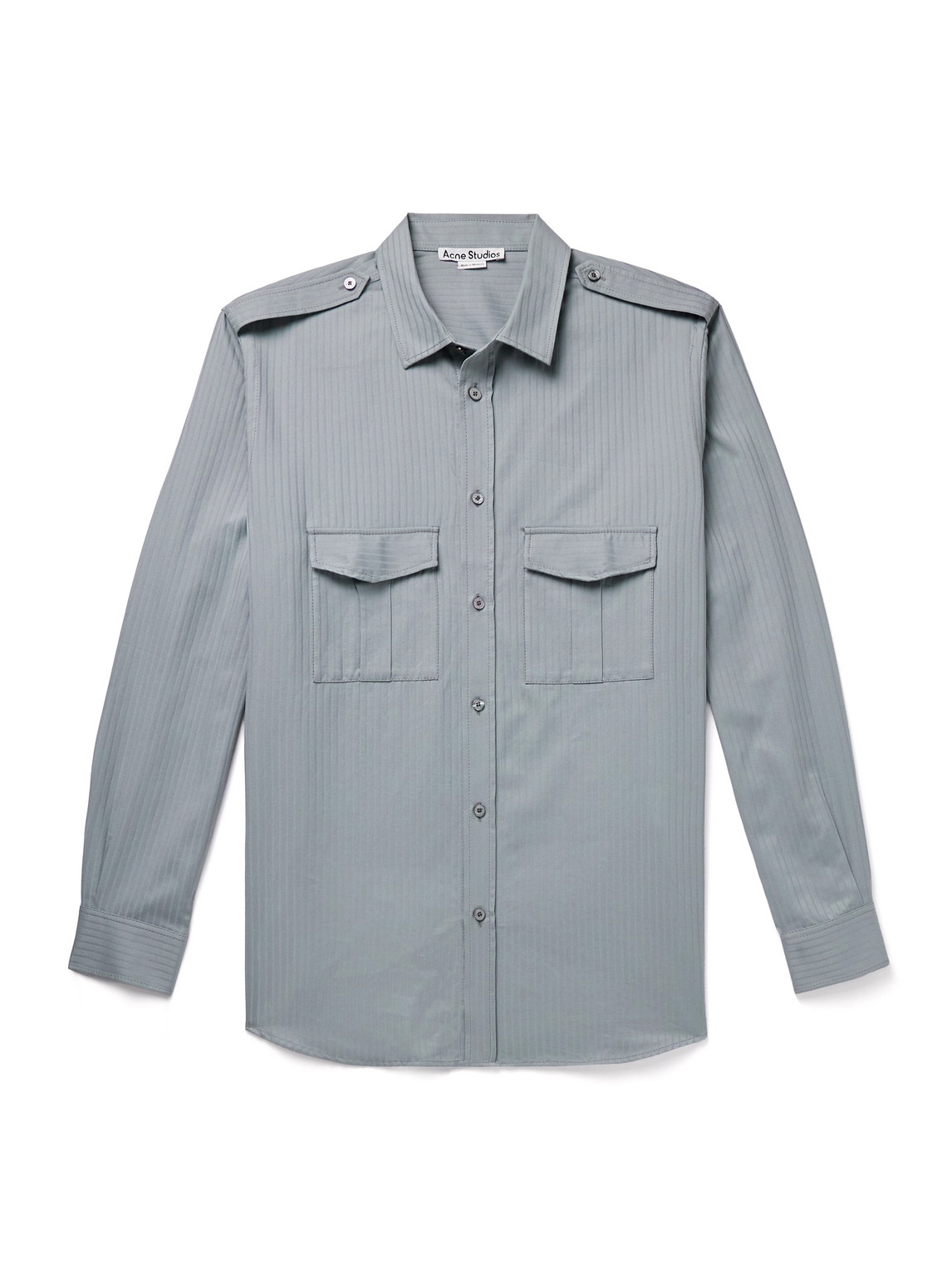 Acne Studios Sarman Striped Cotton-twill Shirt In Blue
