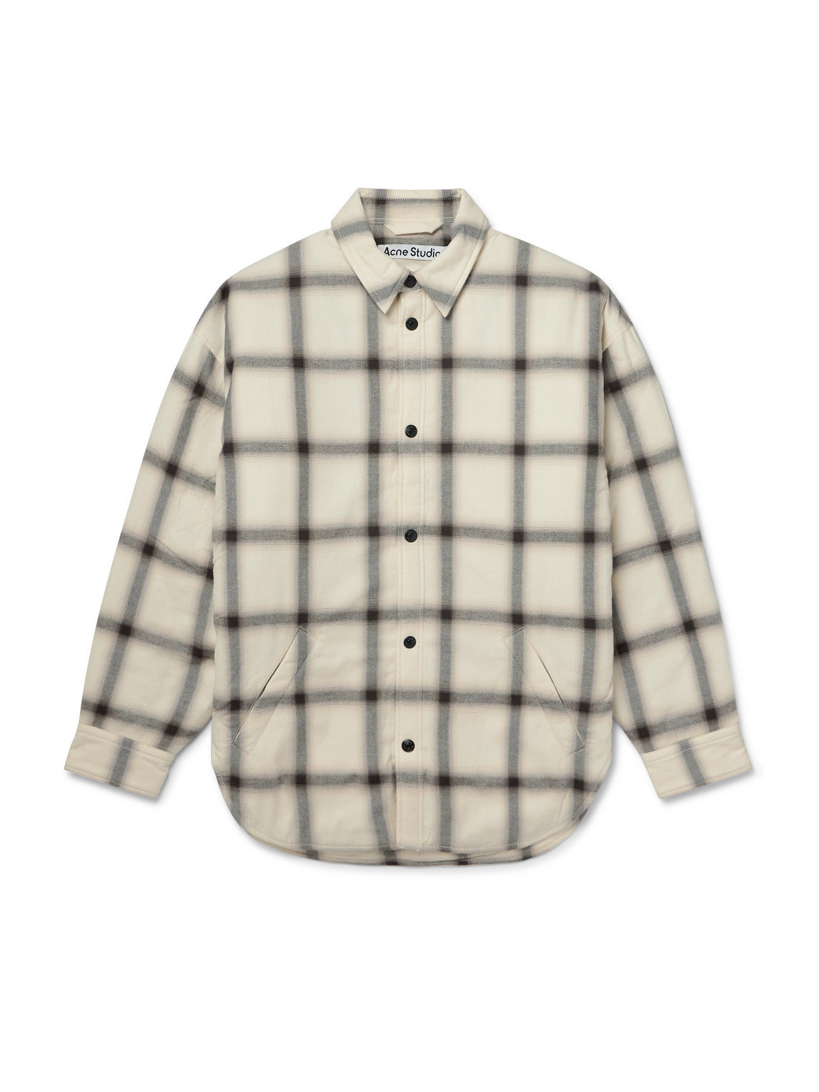 Acne Studios Osara Oversized Padded Checked Cotton-flannel Overshirt In Neutral