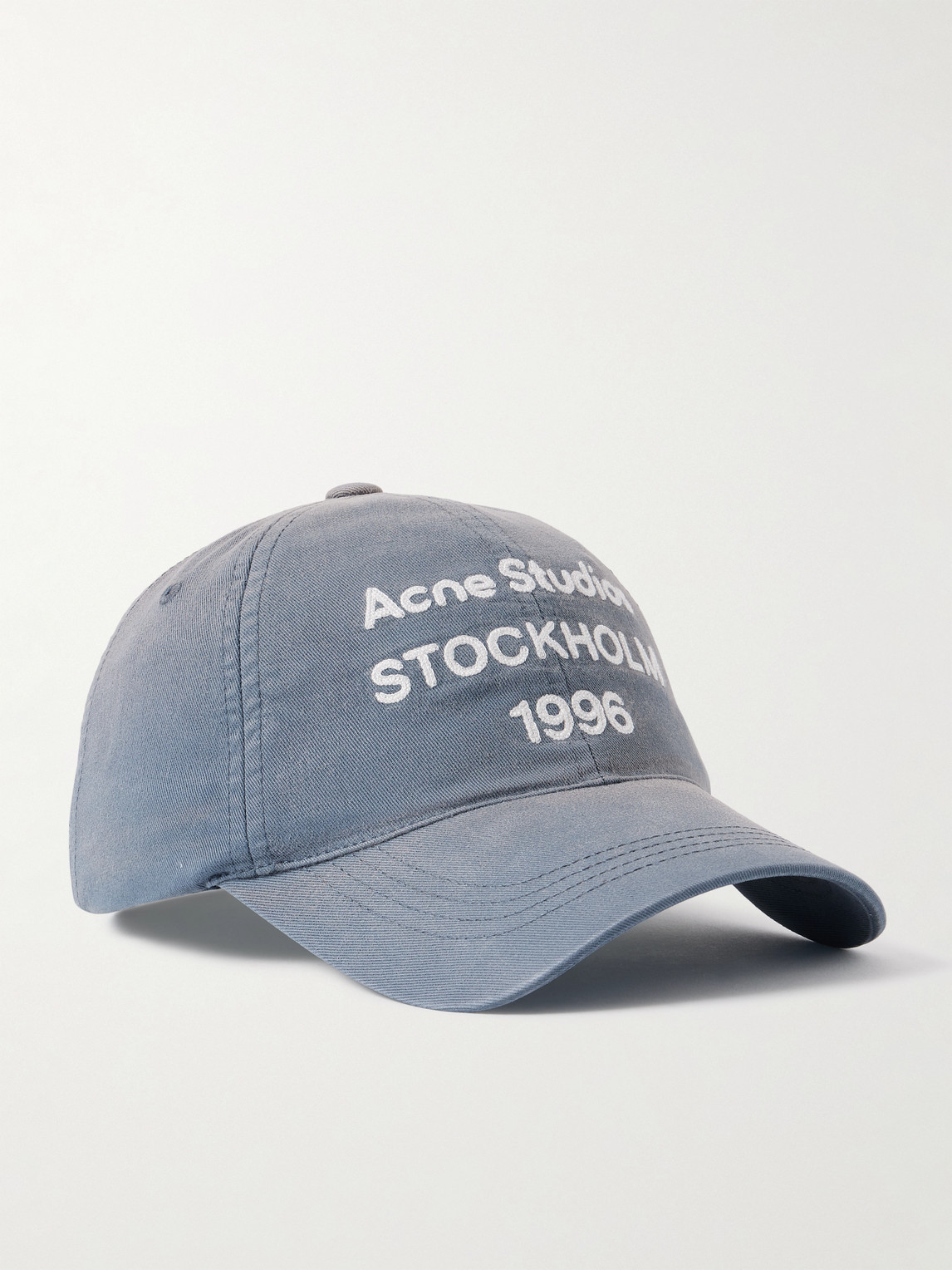 Acne Studios Logo-embroidered Cotton-twill Baseball Cap In Blue