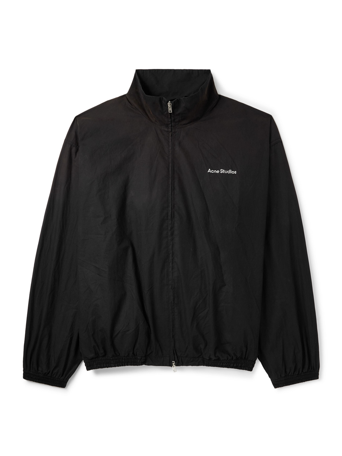 Acne Studios Olando Logo-print Cotton-poplin Jacket In Black