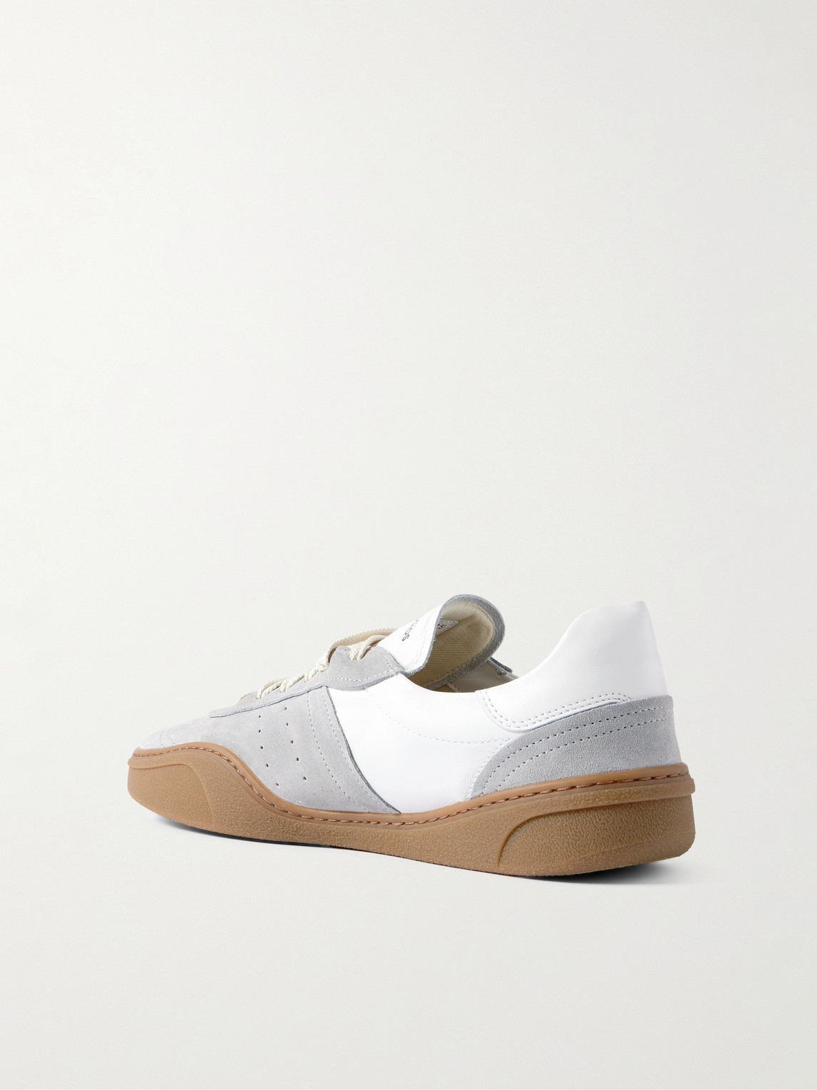 Acne Studios Bars Low Suede-trimmed Leather Sneakers In White