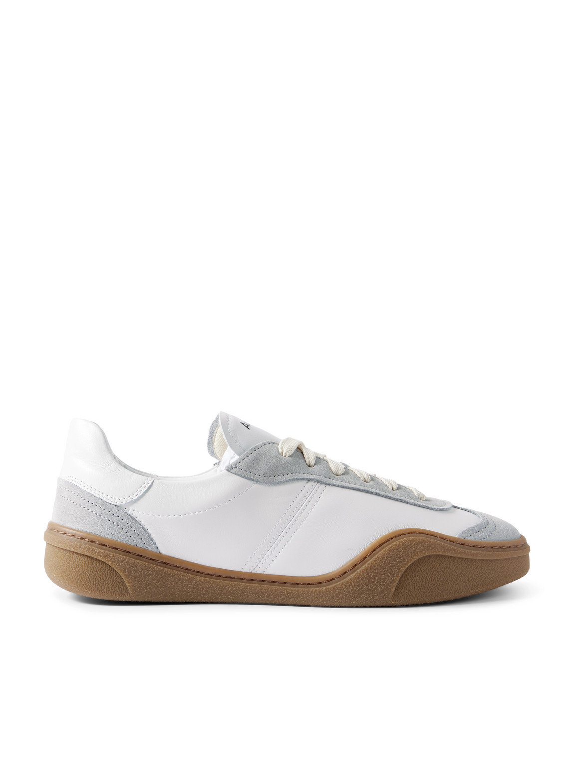 Acne Studios Bars Low Suede-trimmed Leather Sneakers In White