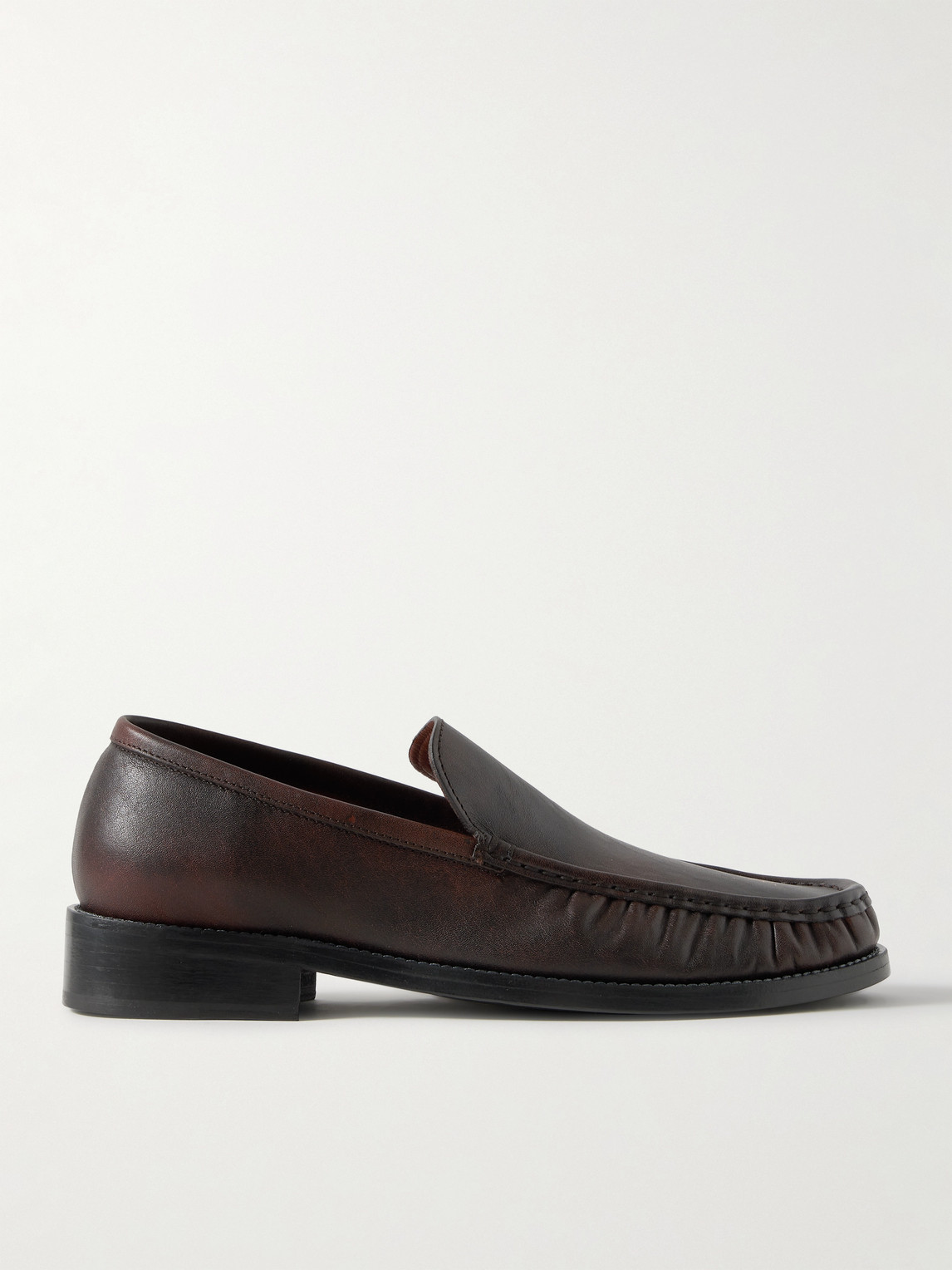 Acne Studios Logo-Print Burnished-Leather Loafers - Men