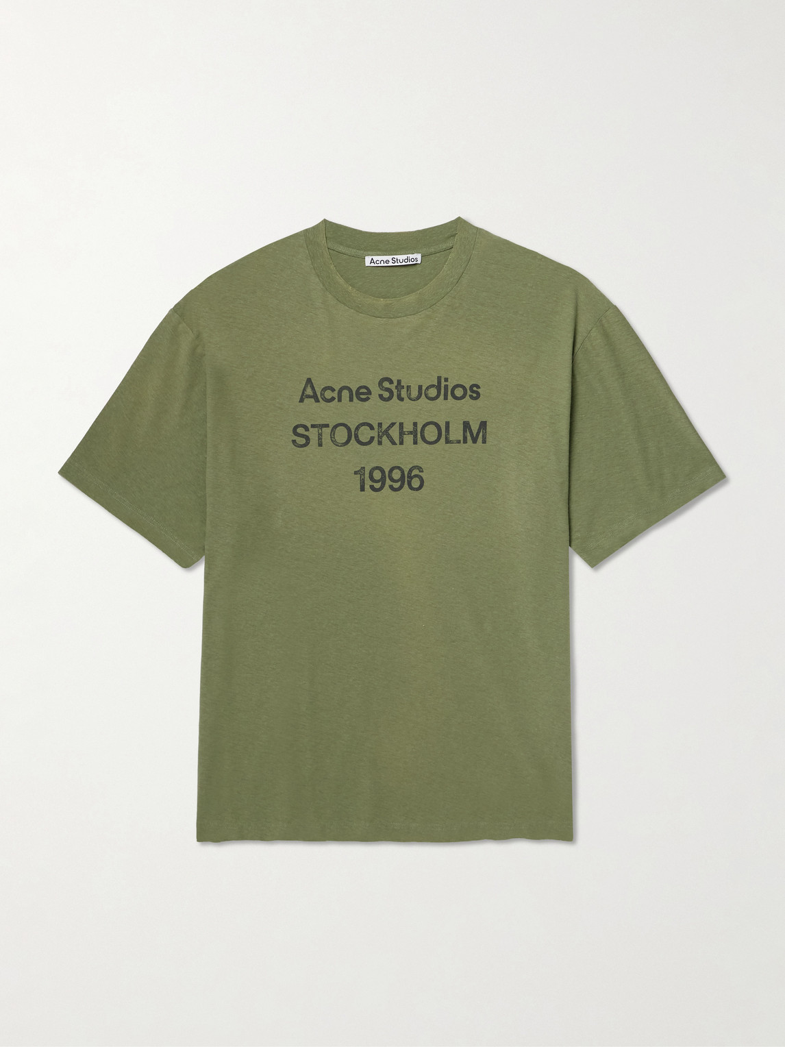 Acne Studios Exford Distressed Logo-Print Cotton-Jersey T-Shirt - Men