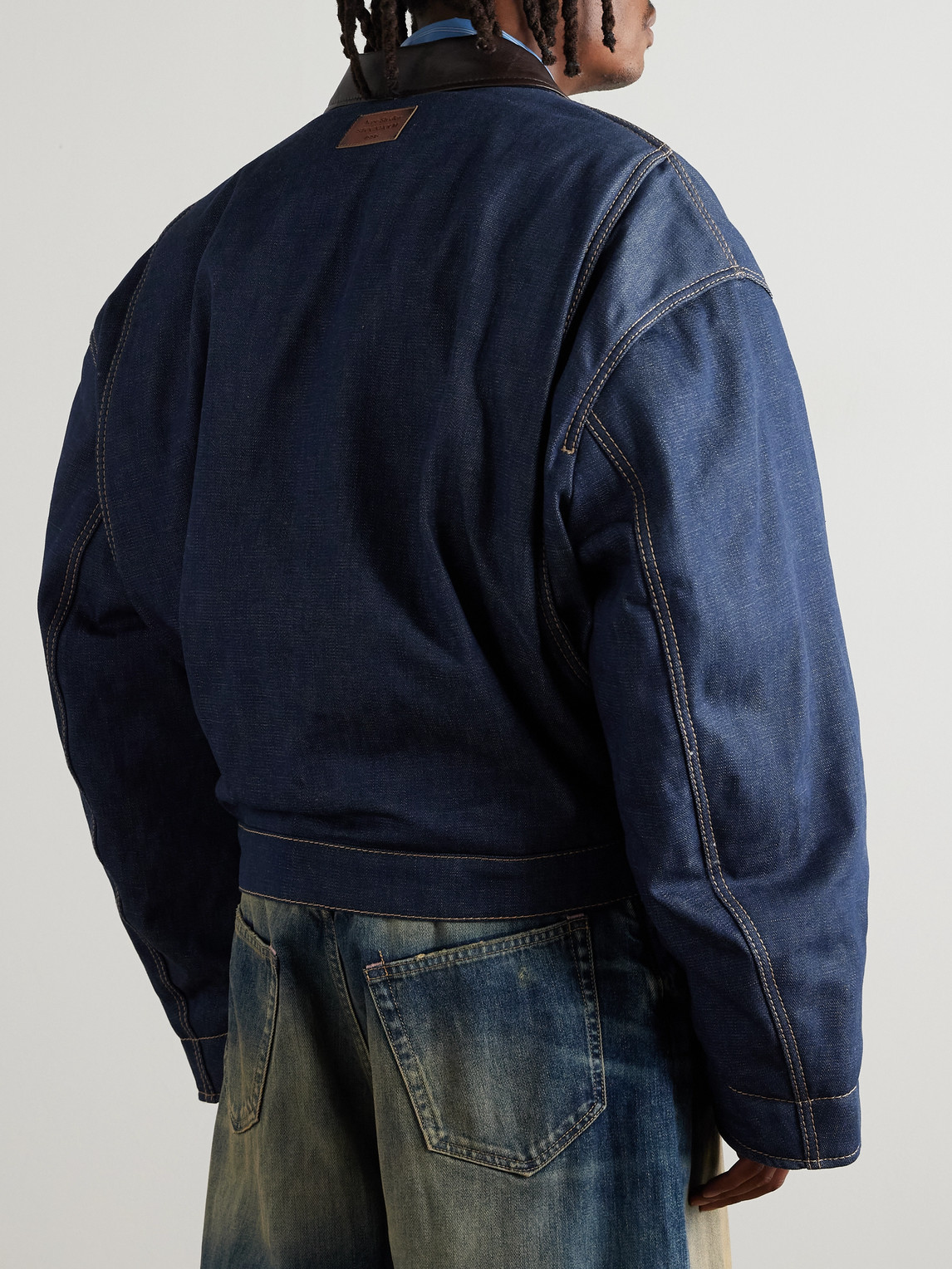 Acne Studios Men Denim Jacket With Contrasting Collar In Blue