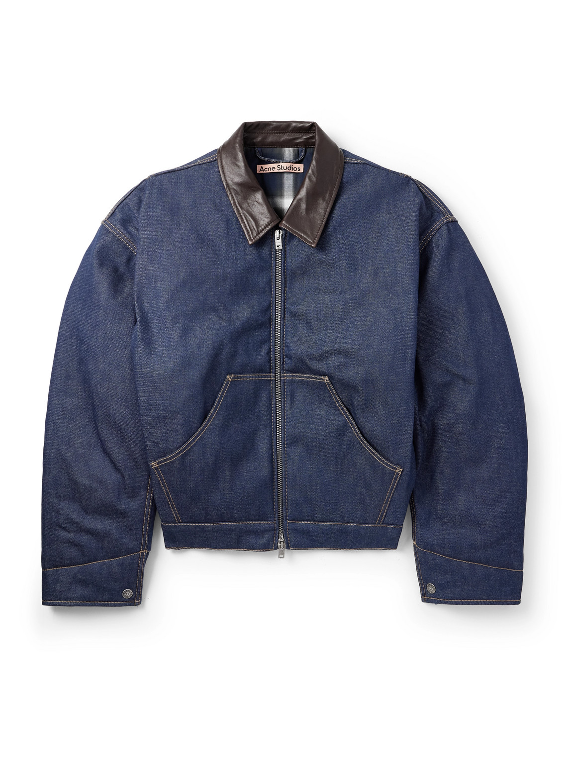 Acne Studios Men Denim Jacket With Contrasting Collar In Blue