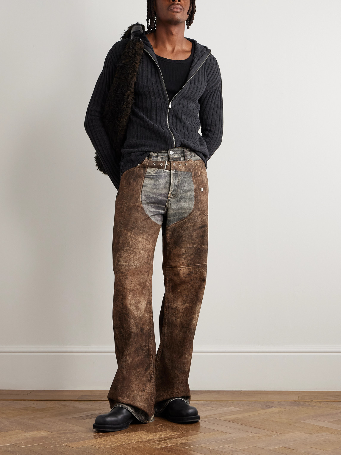 Acne Studios Men Regular Pantalone In Brown