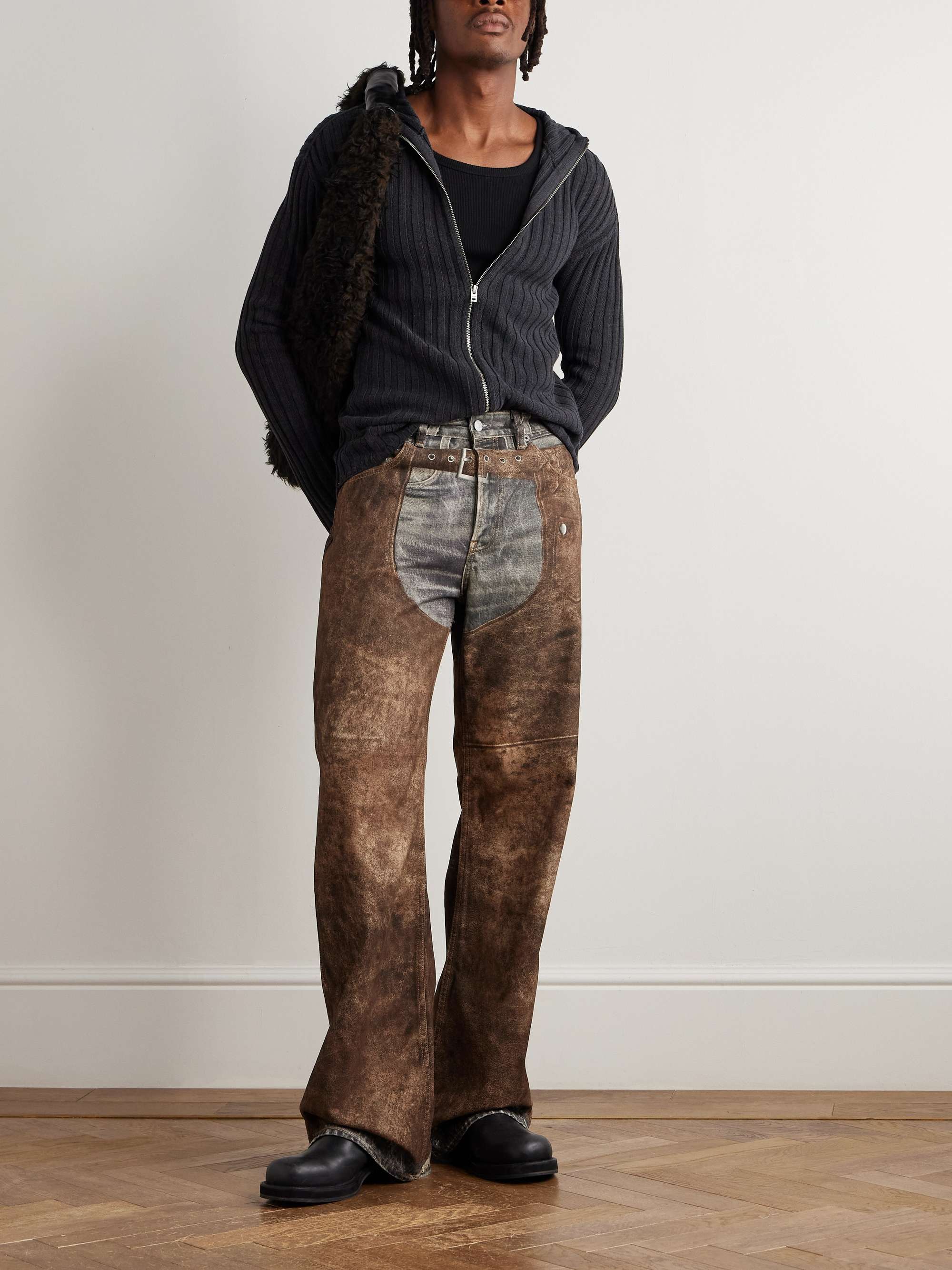 acne studios トロンプルイパンツ ACNE STUDIOS 2024SS DIGITAL DISTRESSED PRINTED TROMP L'OEIL