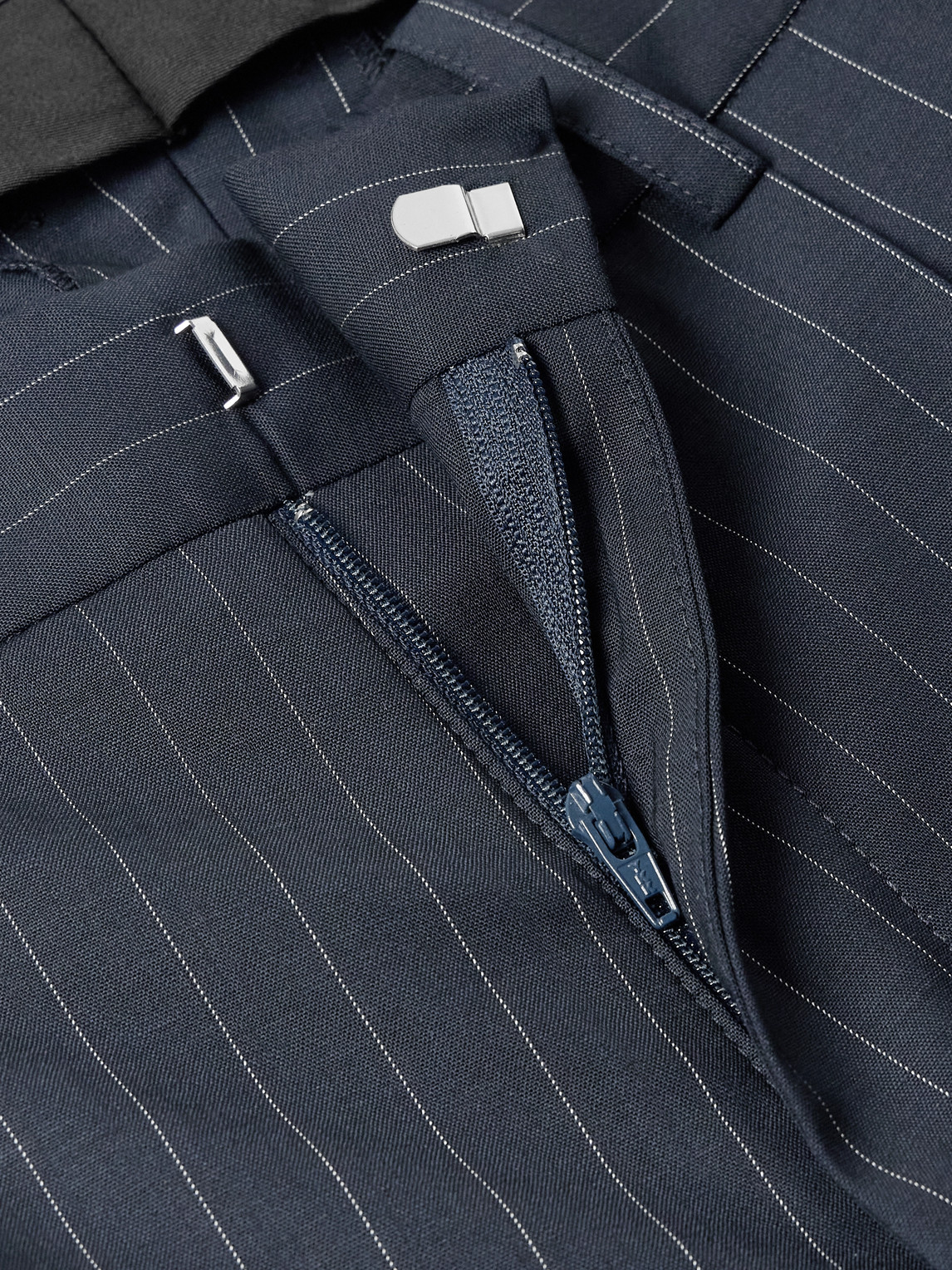 Balmain Tapered Cropped Pleated Pinstriped Wool-blend Trousers In Multi