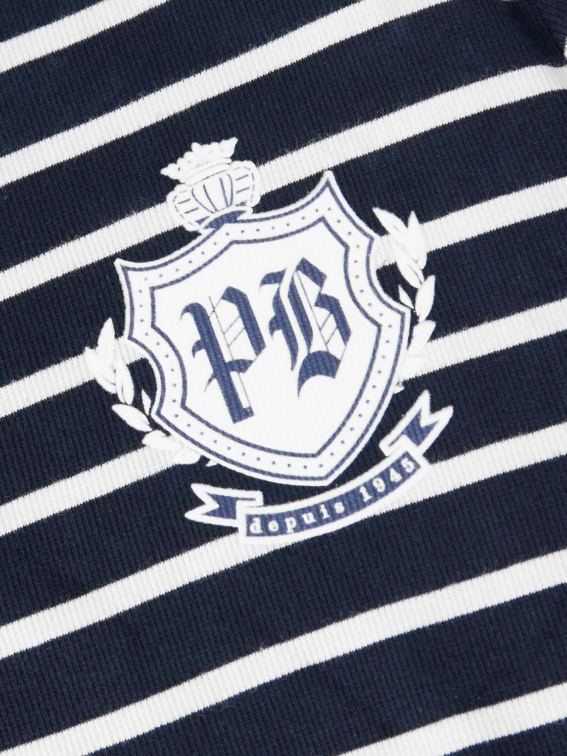 Balmain Mariniere Logo-print Striped Cotton Polo Shirt In Blue