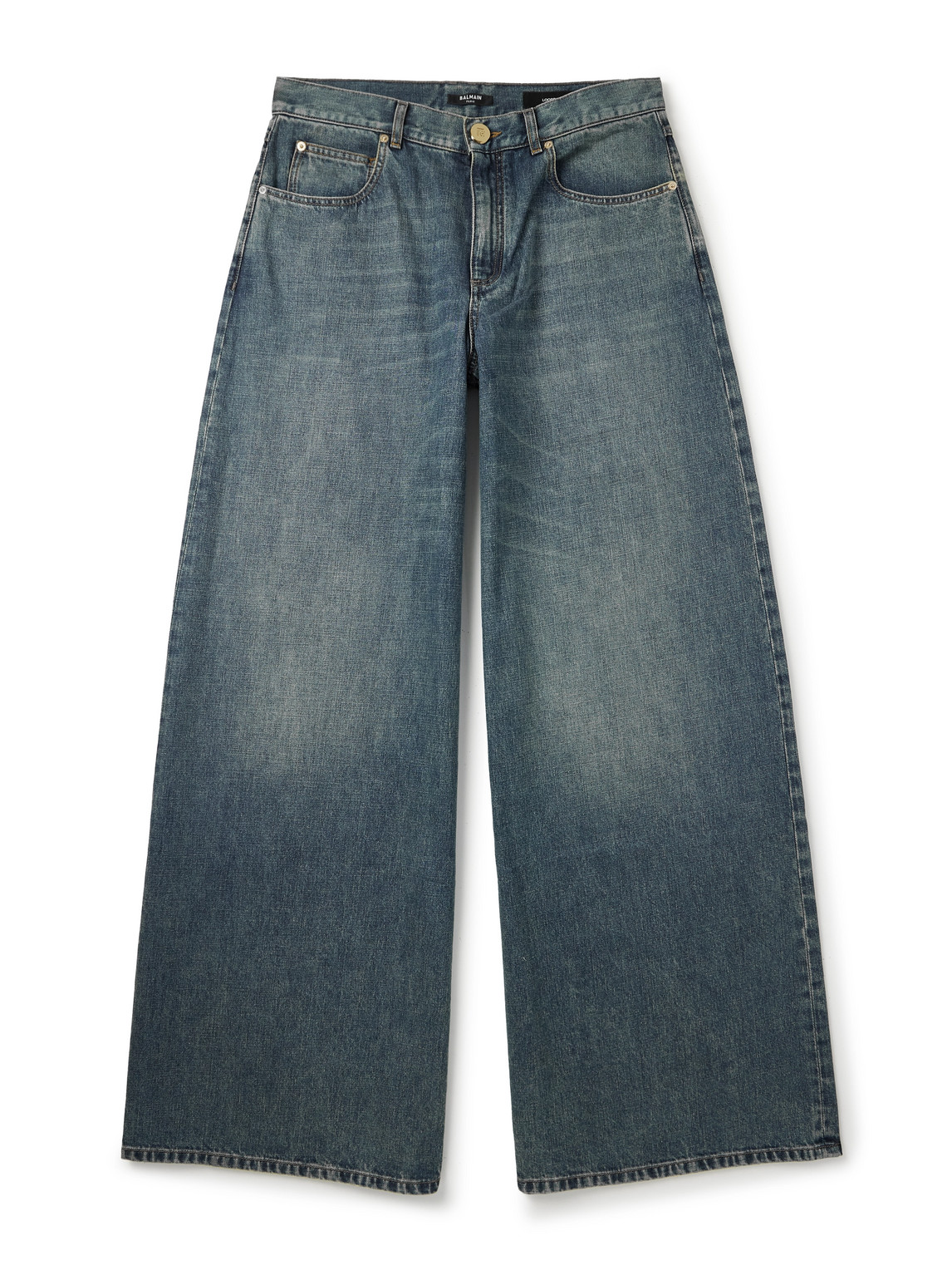 Balmain Wide-leg Jeans In Black