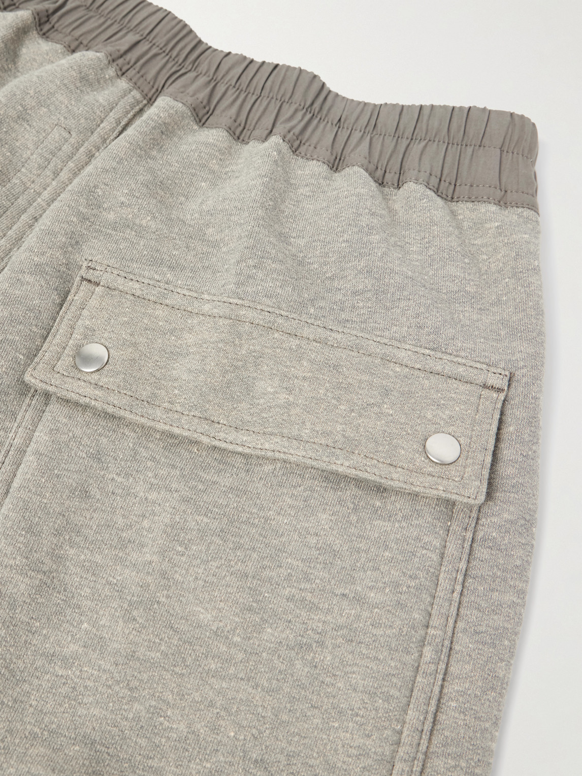 Rick Owens Drkshdw Geth Belas Wide-leg Embellished Cotton-blend Jersey Sweatpants In Green