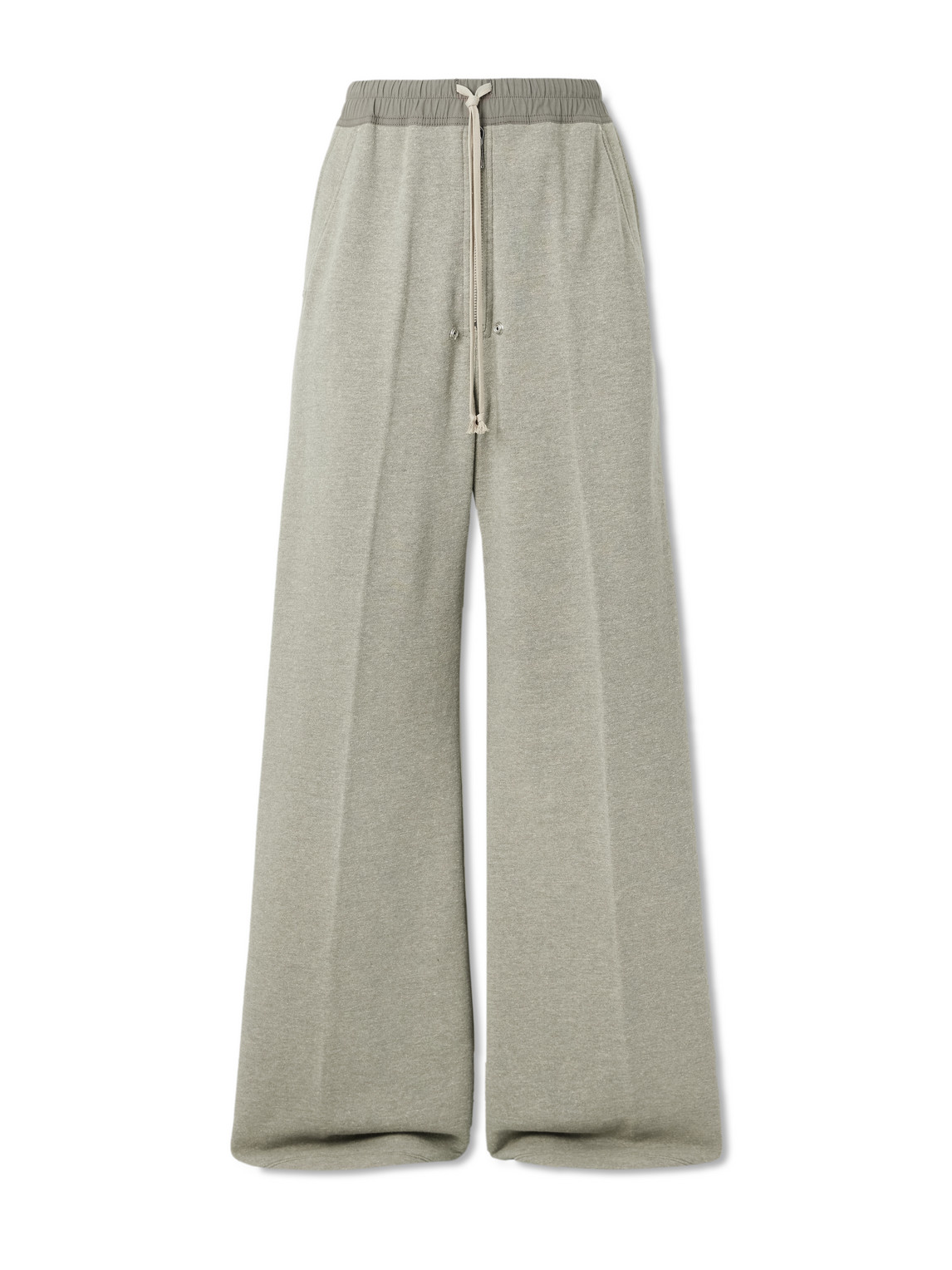Rick Owens Drkshdw Geth Belas Wide-leg Embellished Cotton-blend Jersey Sweatpants In Green