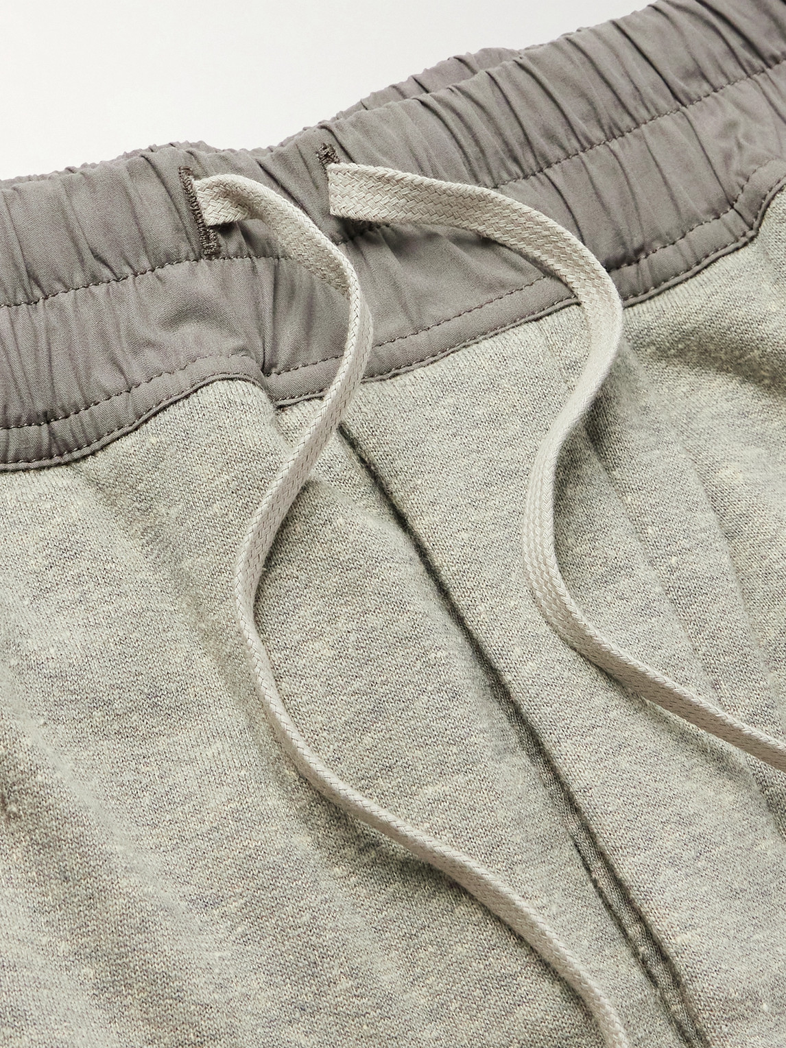 Rick Owens Drkshdw Berlin Straight-leg Shell-trimmed Cotton-blend Jersey Sweatpants In Gray