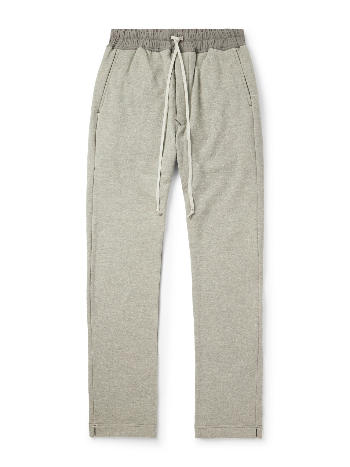 Rick Owens Drkshdw Berlin Straight-leg Shell-trimmed Cotton-blend Jersey Sweatpants In Gray