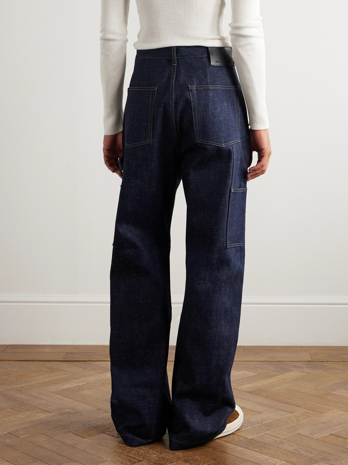 Rick Owens Drkshdw Wide-leg Double-knee Jeans In Blue