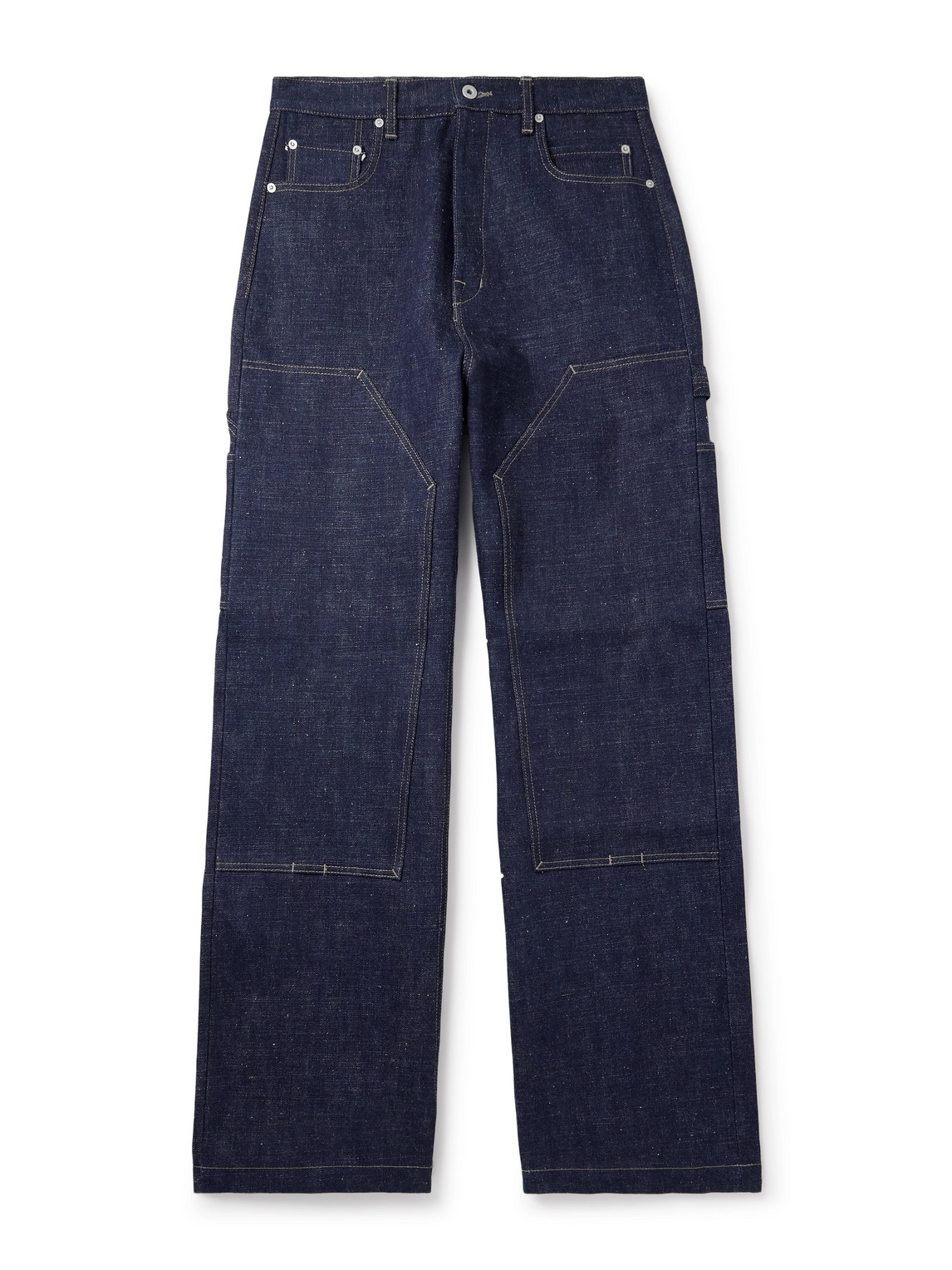 Rick Owens Drkshdw Wide-leg Double-knee Jeans In Blue