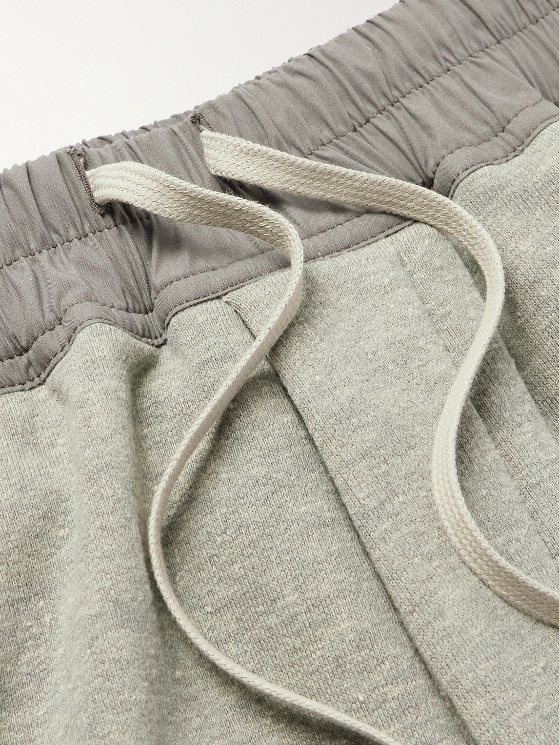 Rick Owens Drkshdw Straight-leg Shell-trimmed Cotton-blend Jersey Shorts In Gray