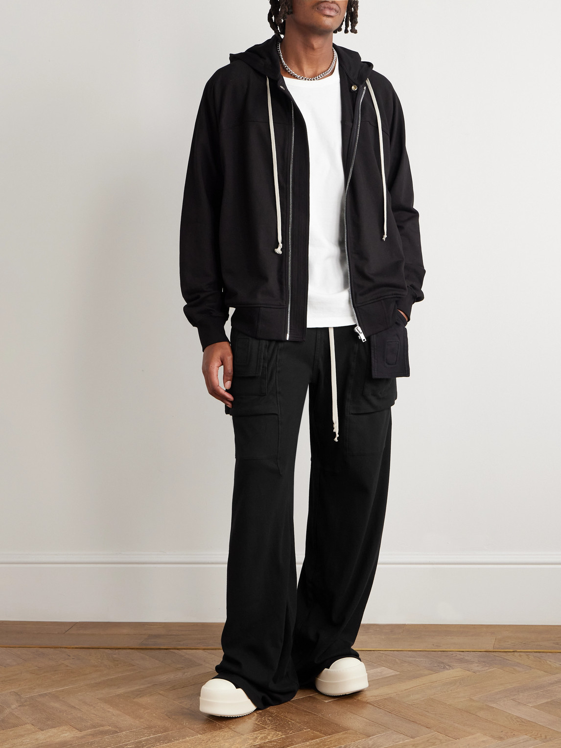 Rick Owens Drkshdw Drkshdw By Rick Owens Creatch Wide Cargo Pants In Black